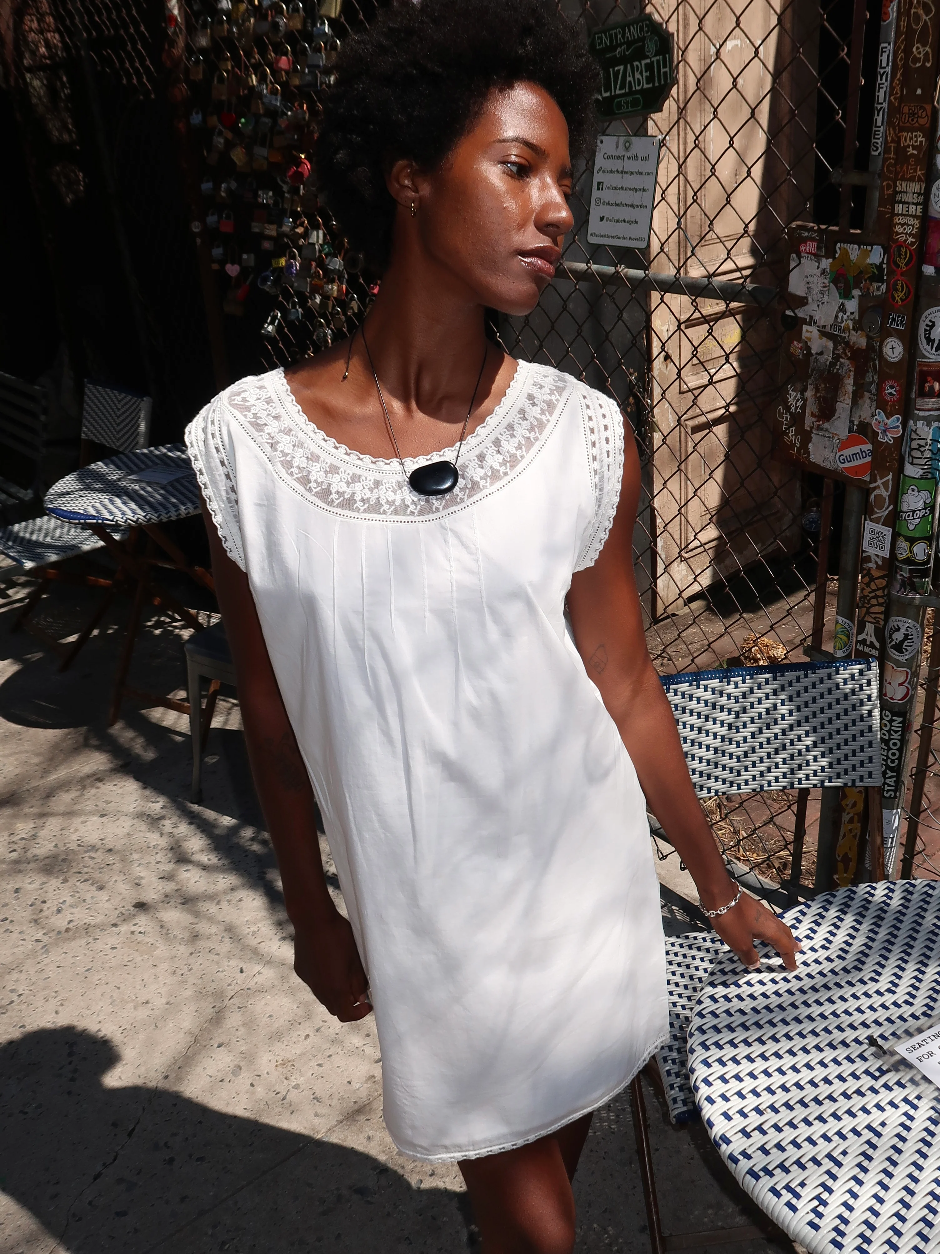 Danielle Mini Dress in Vintage White - Image 2