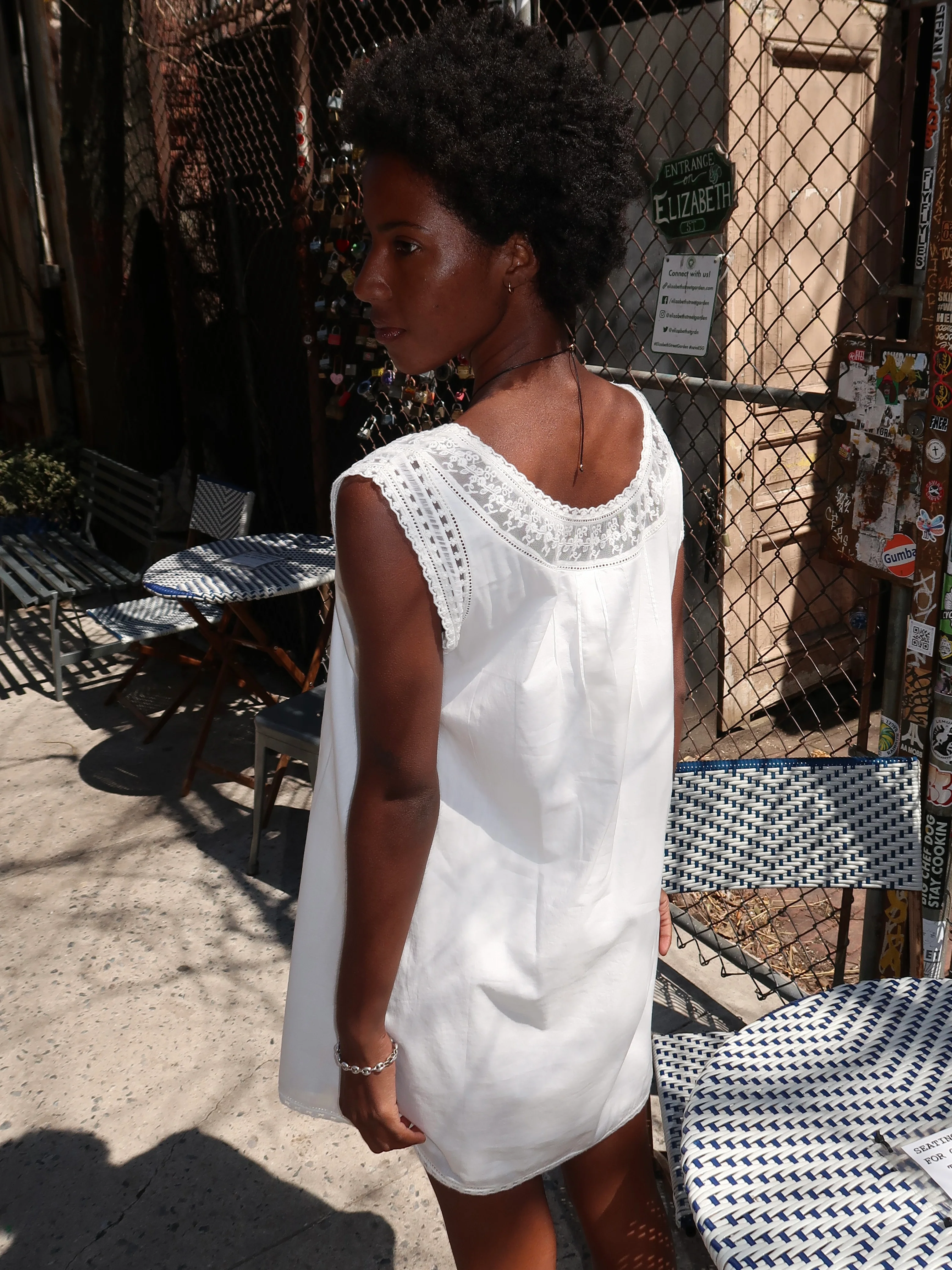 Danielle Mini Dress in Vintage White - Image 3