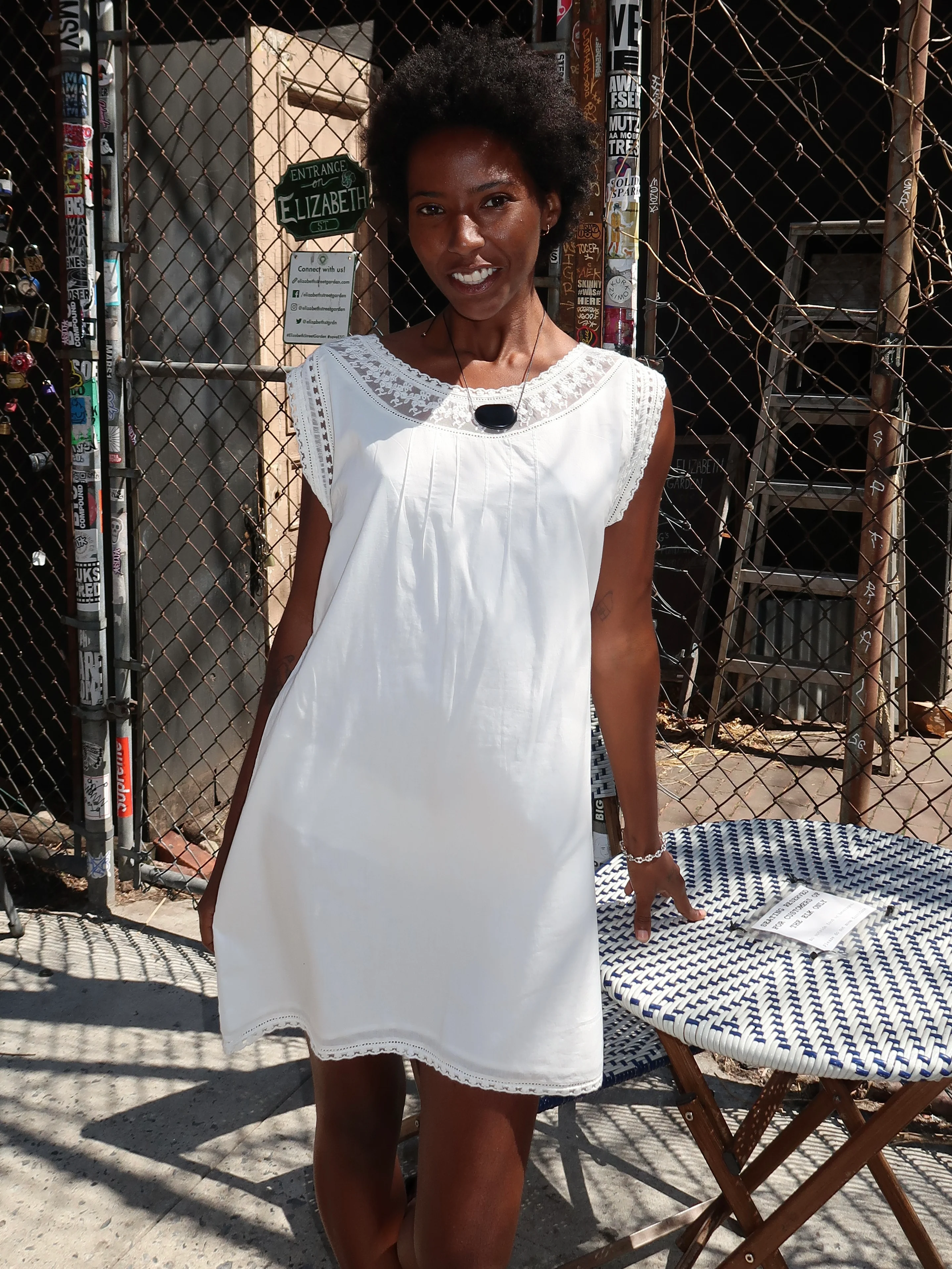 Danielle Mini Dress in Vintage White - Image 4