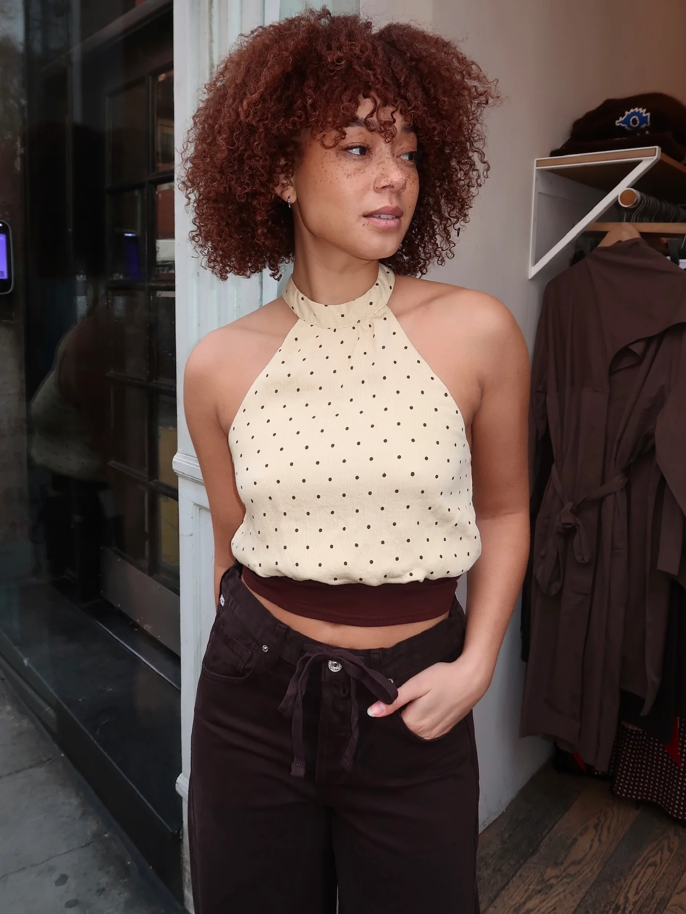 Declan Halter Top in Butter Dot Multi - Image 2
