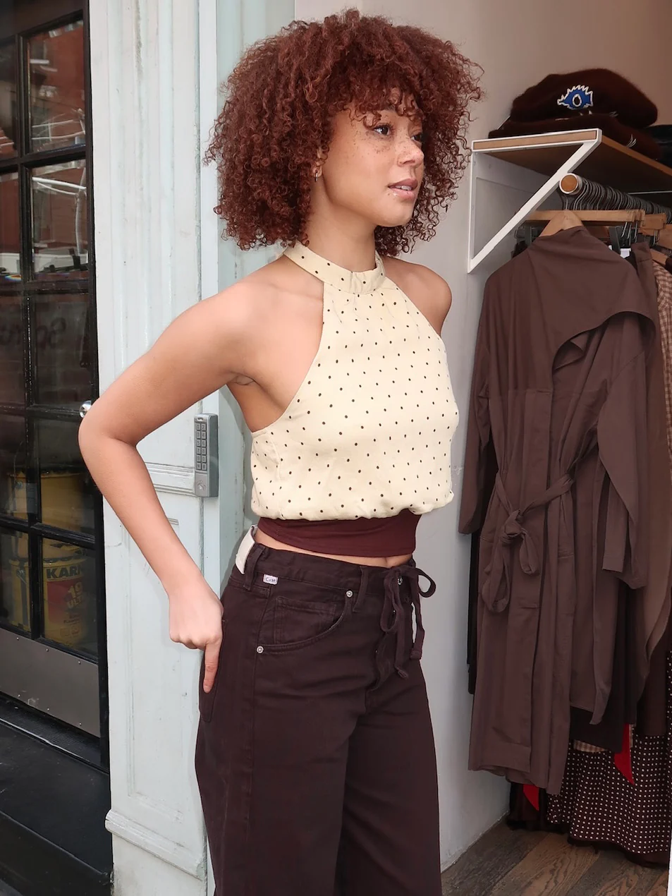 Declan Halter Top in Butter Dot Multi - Image 4