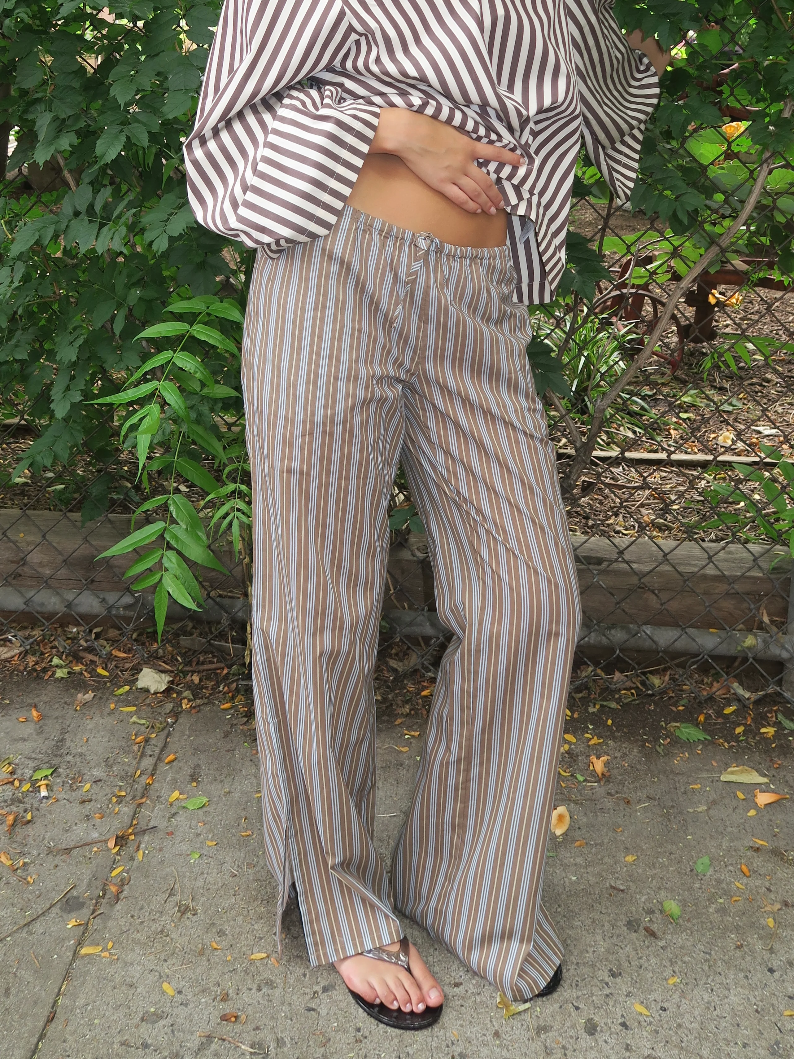 Dejon Striped Pant in Mocha Blue - Image 2