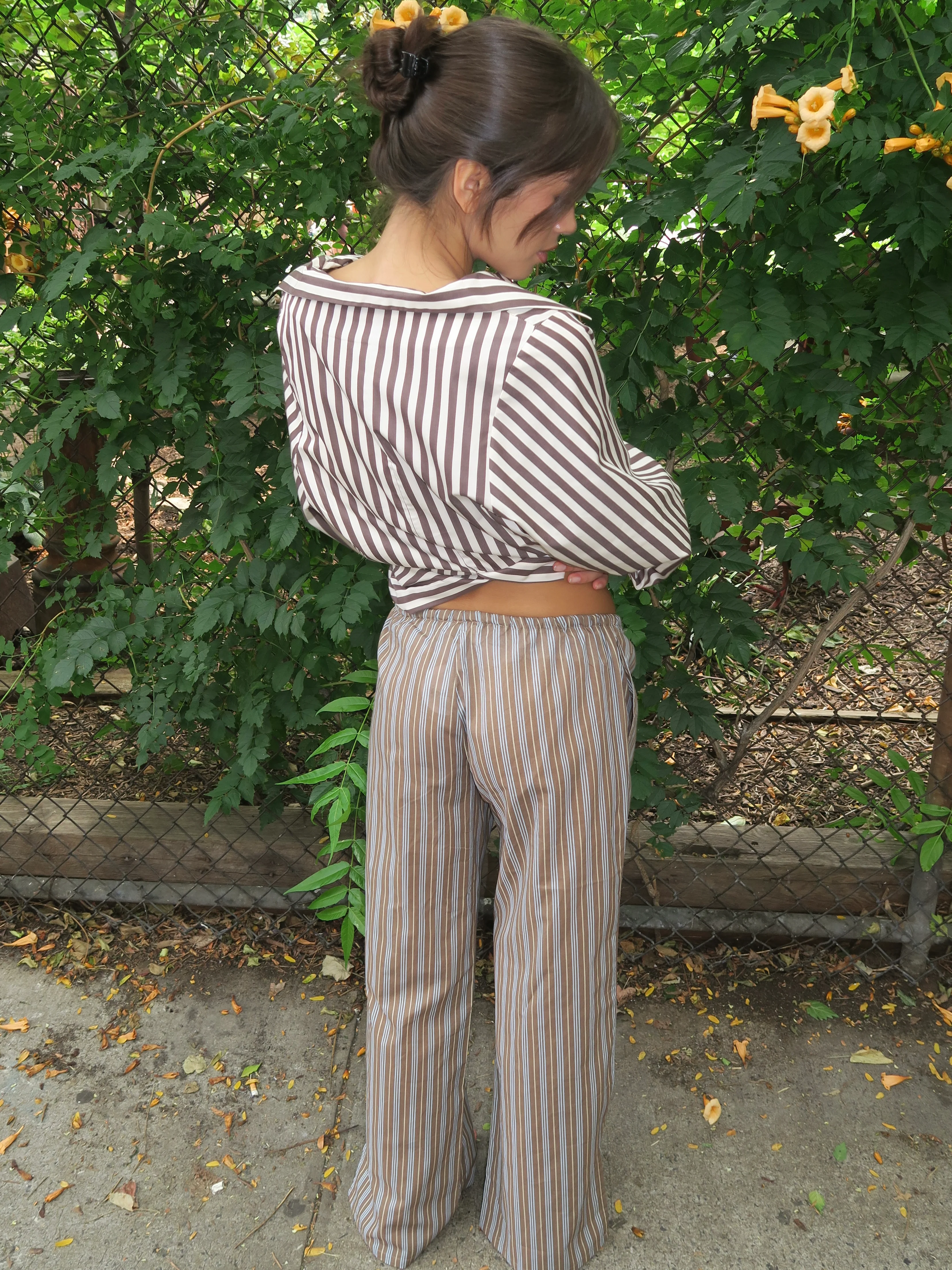 Dejon Striped Pant in Mocha Blue - Image 3