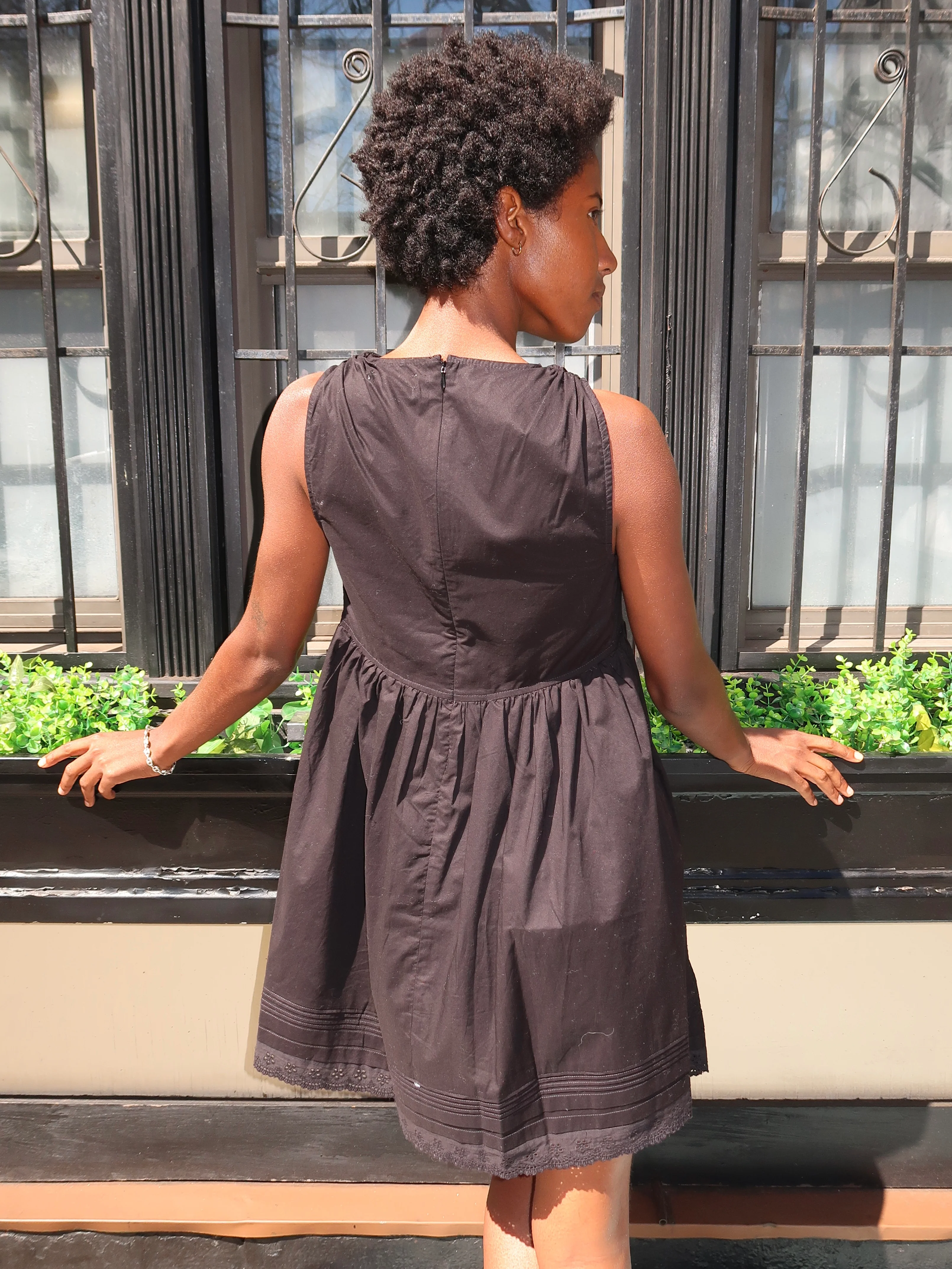Dion Mini Dress in Fiore Lace Black - Image 3
