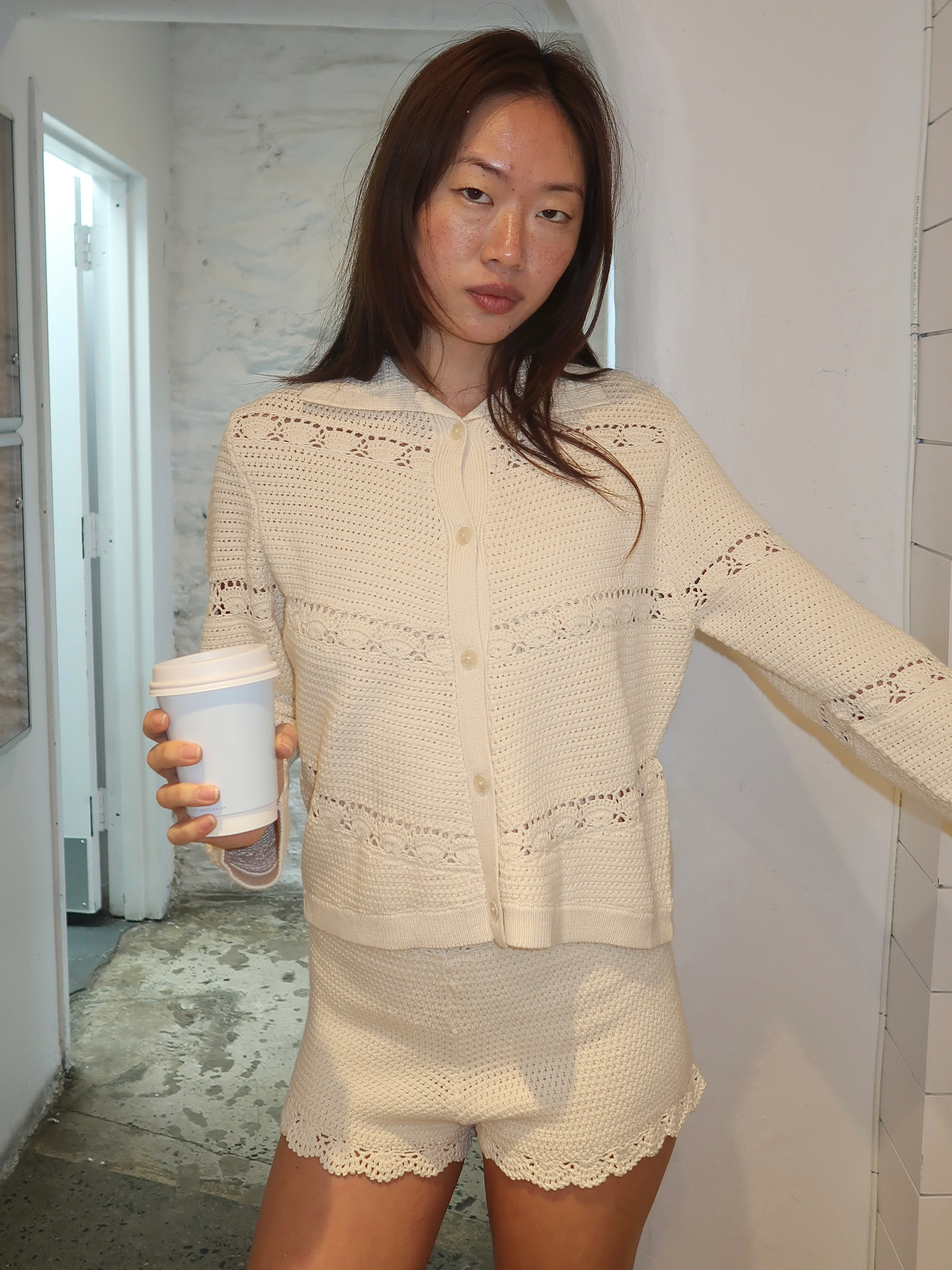 Dylan Cardigan in Pearl - Image 4