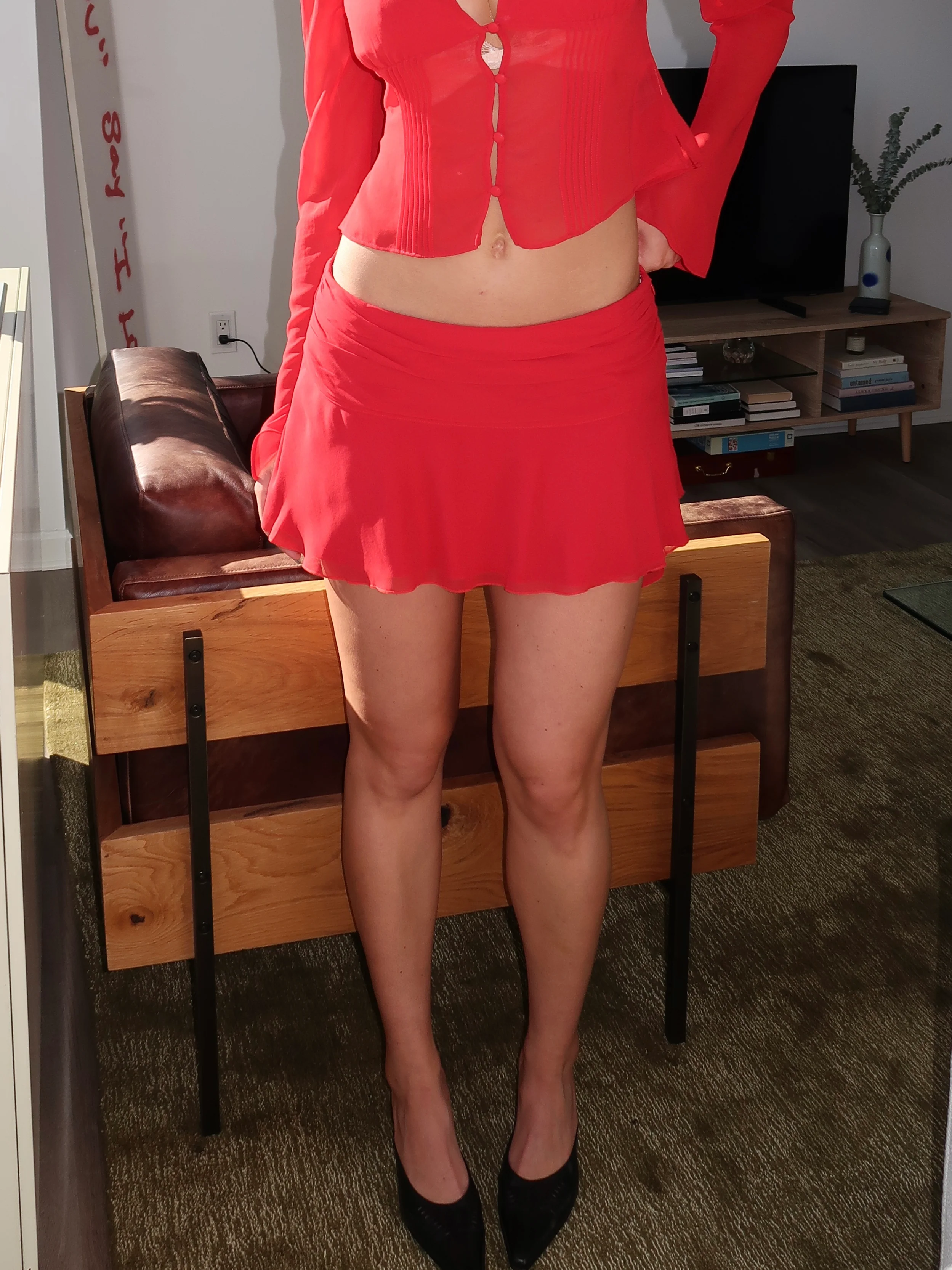 Eda Mini Skirt in Red Love - Image 3