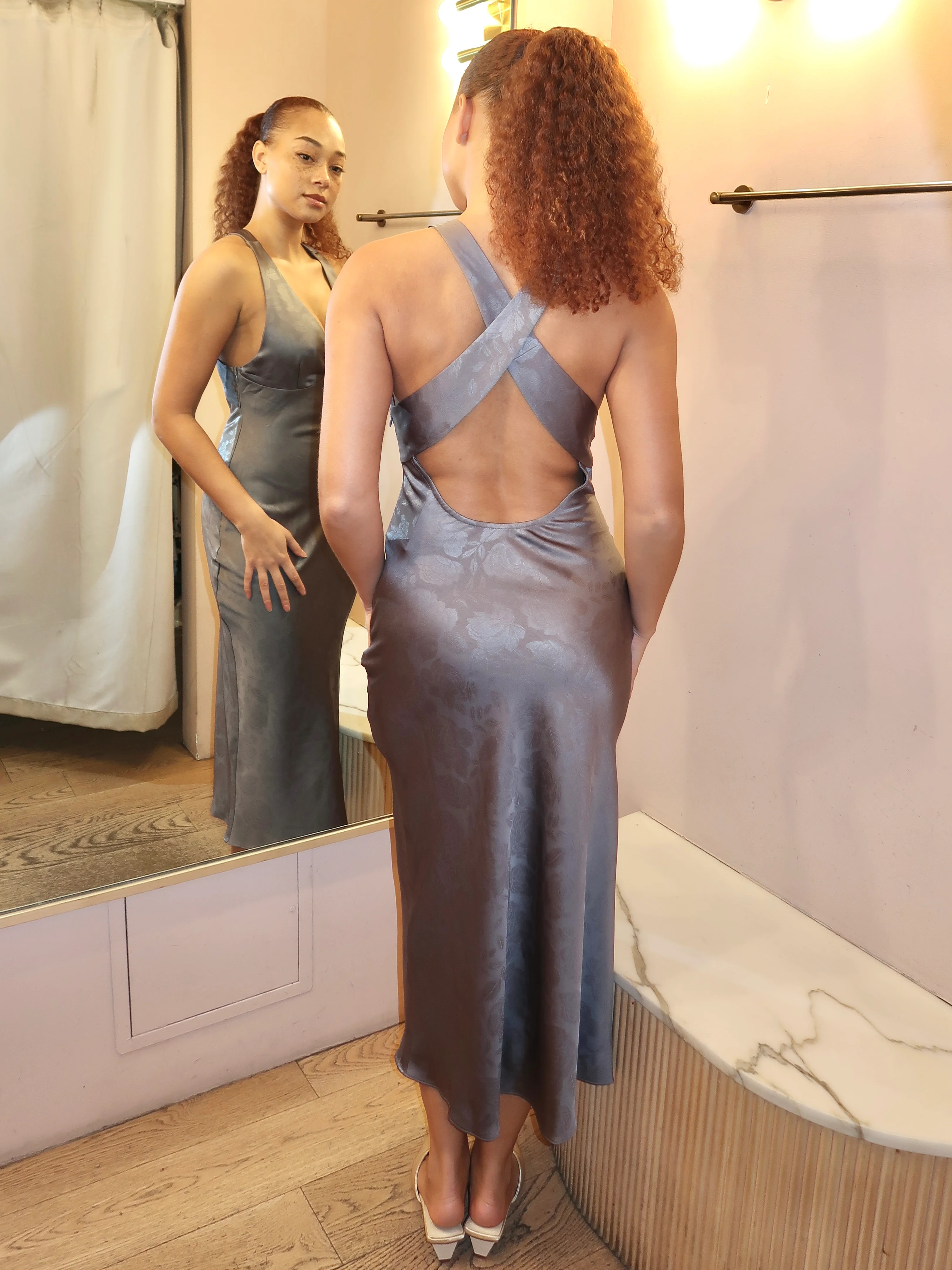 Elowen Dress in Gunmetal - Image 3