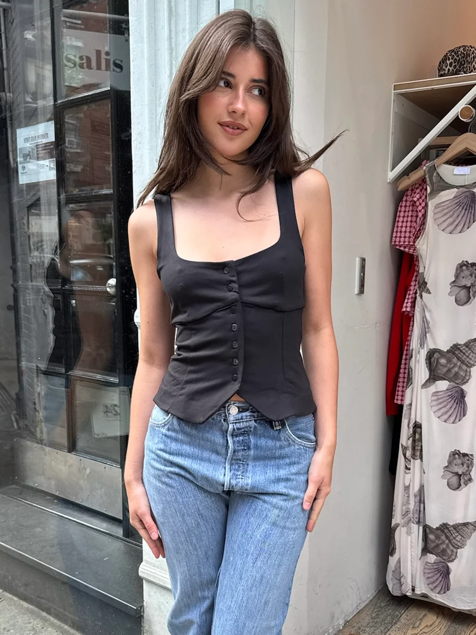 Elyse Tank Top in Black - Image 2