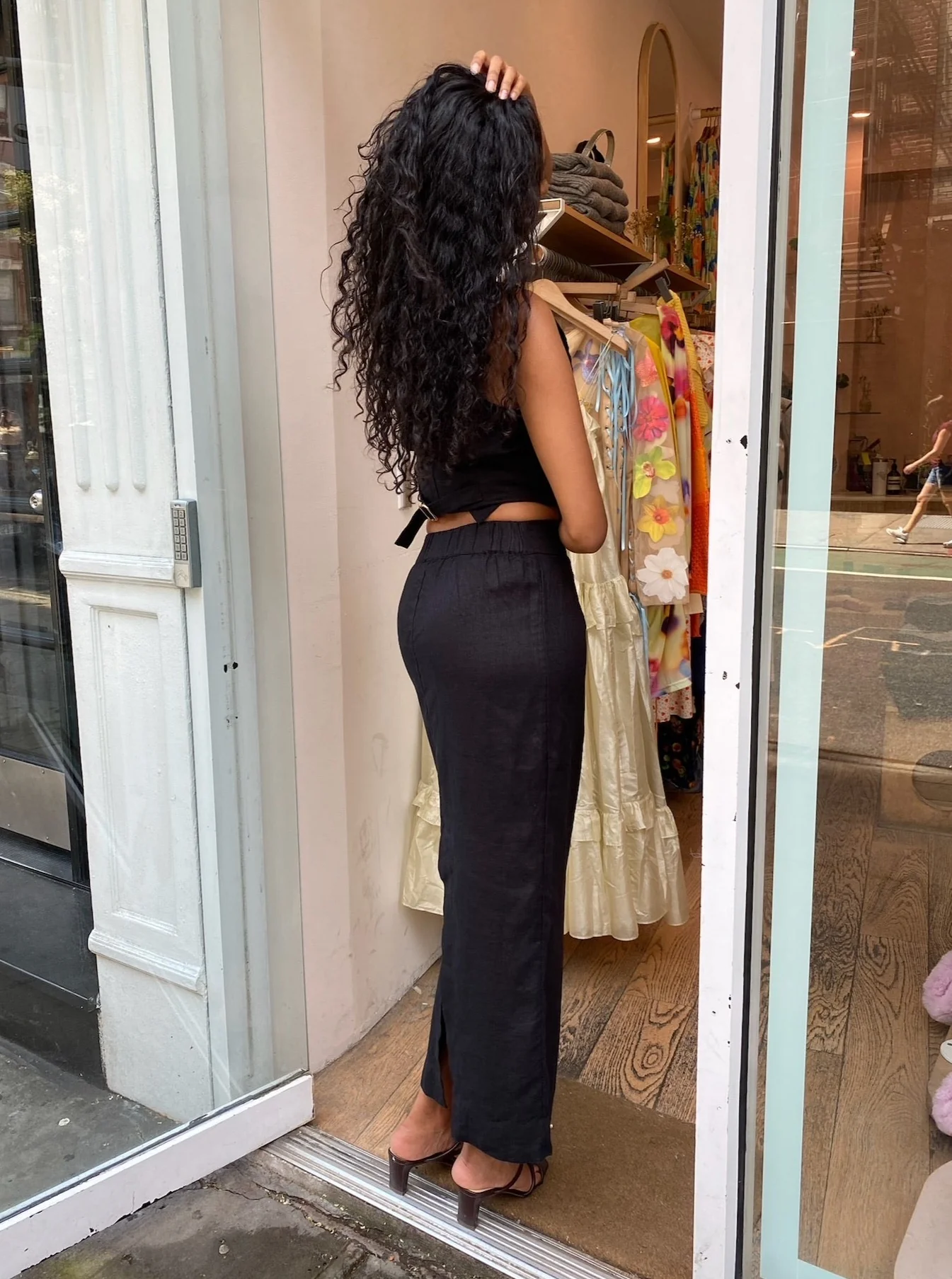 Emma Pencil Skirt in Black - Image 3
