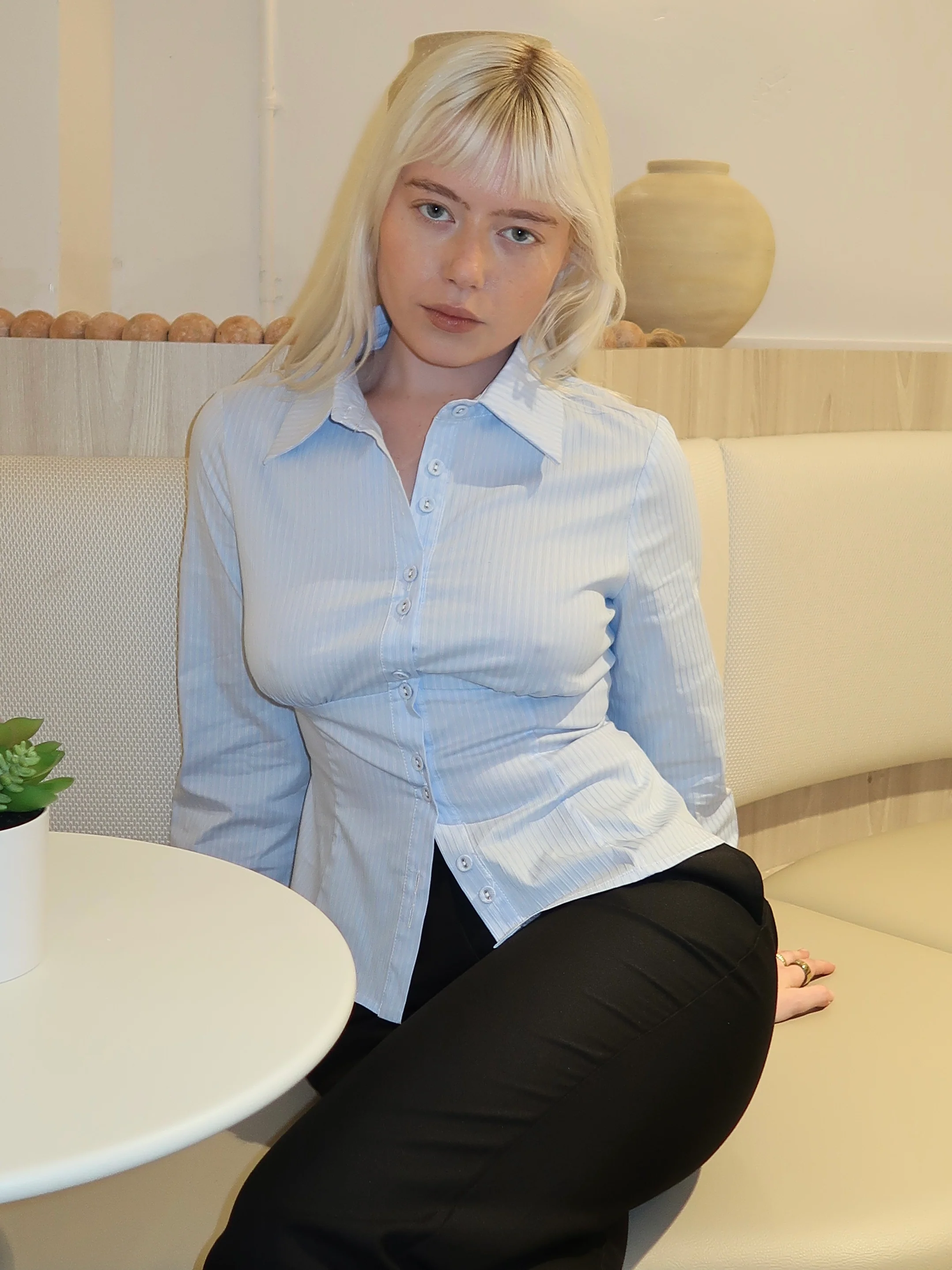 Erika Button Up Shirt in Blue