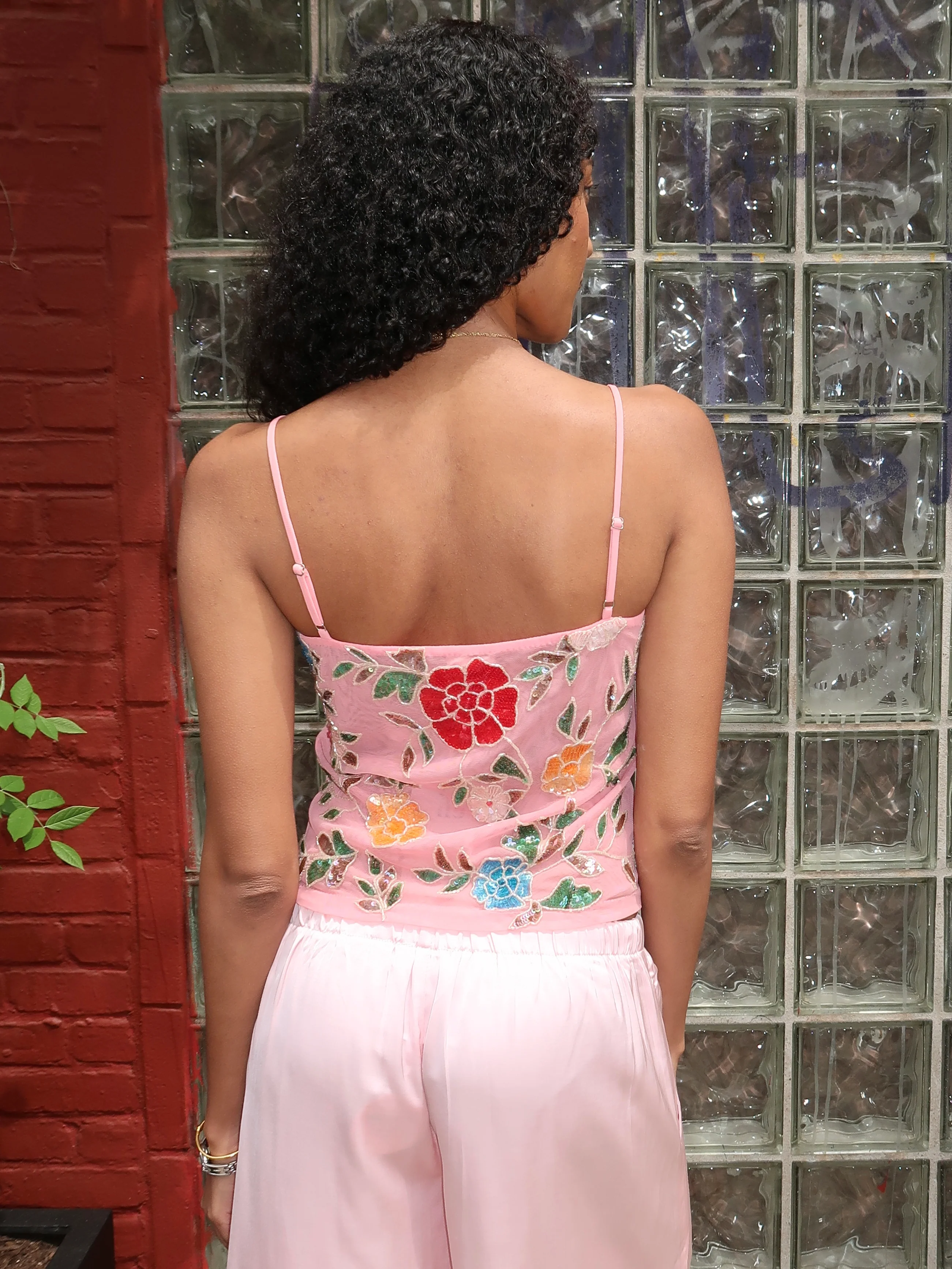 Ezra Floral Embroidery Top in Pink - Image 3