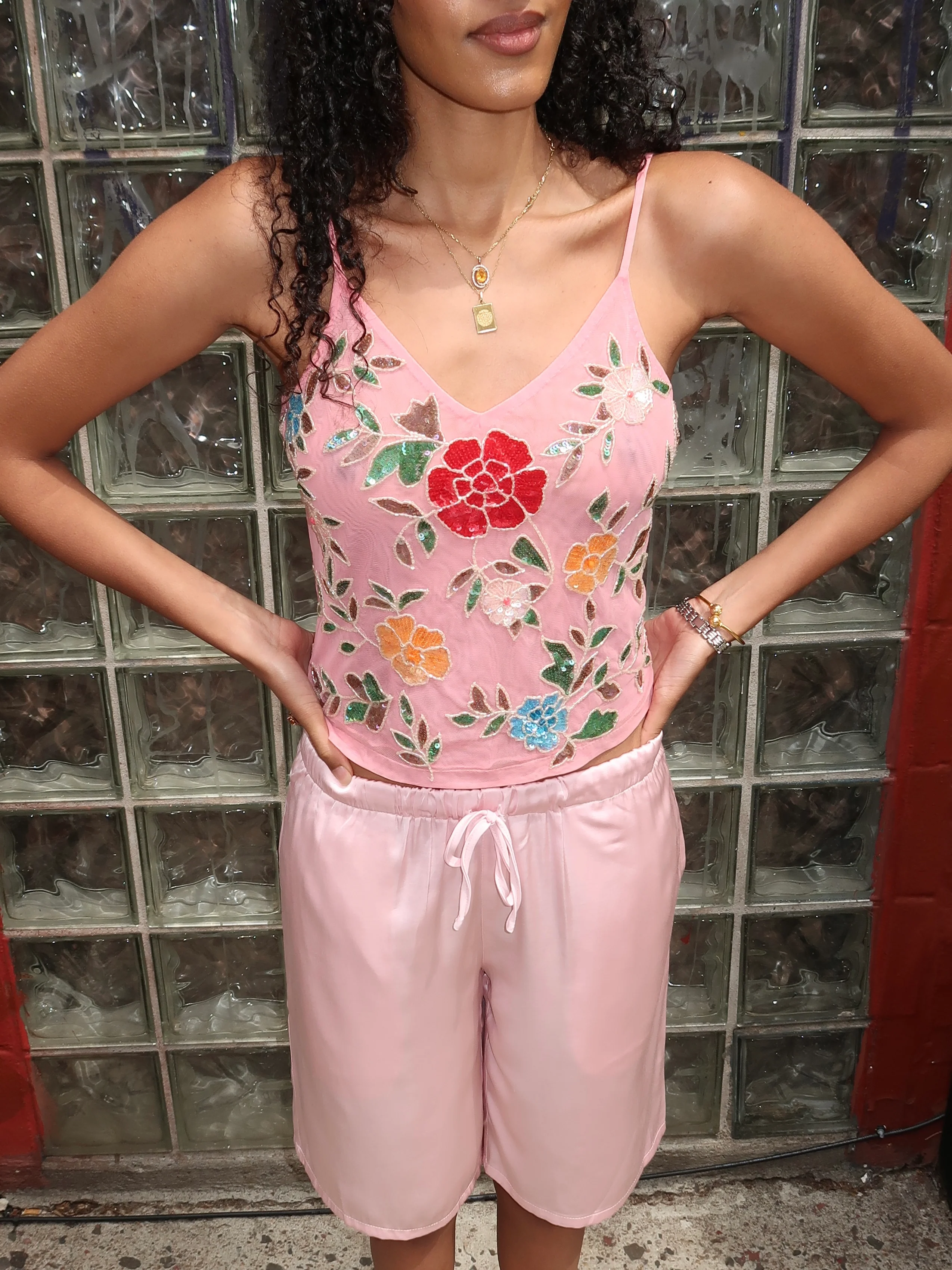 Ezra Floral Embroidery Top in Pink - Image 4