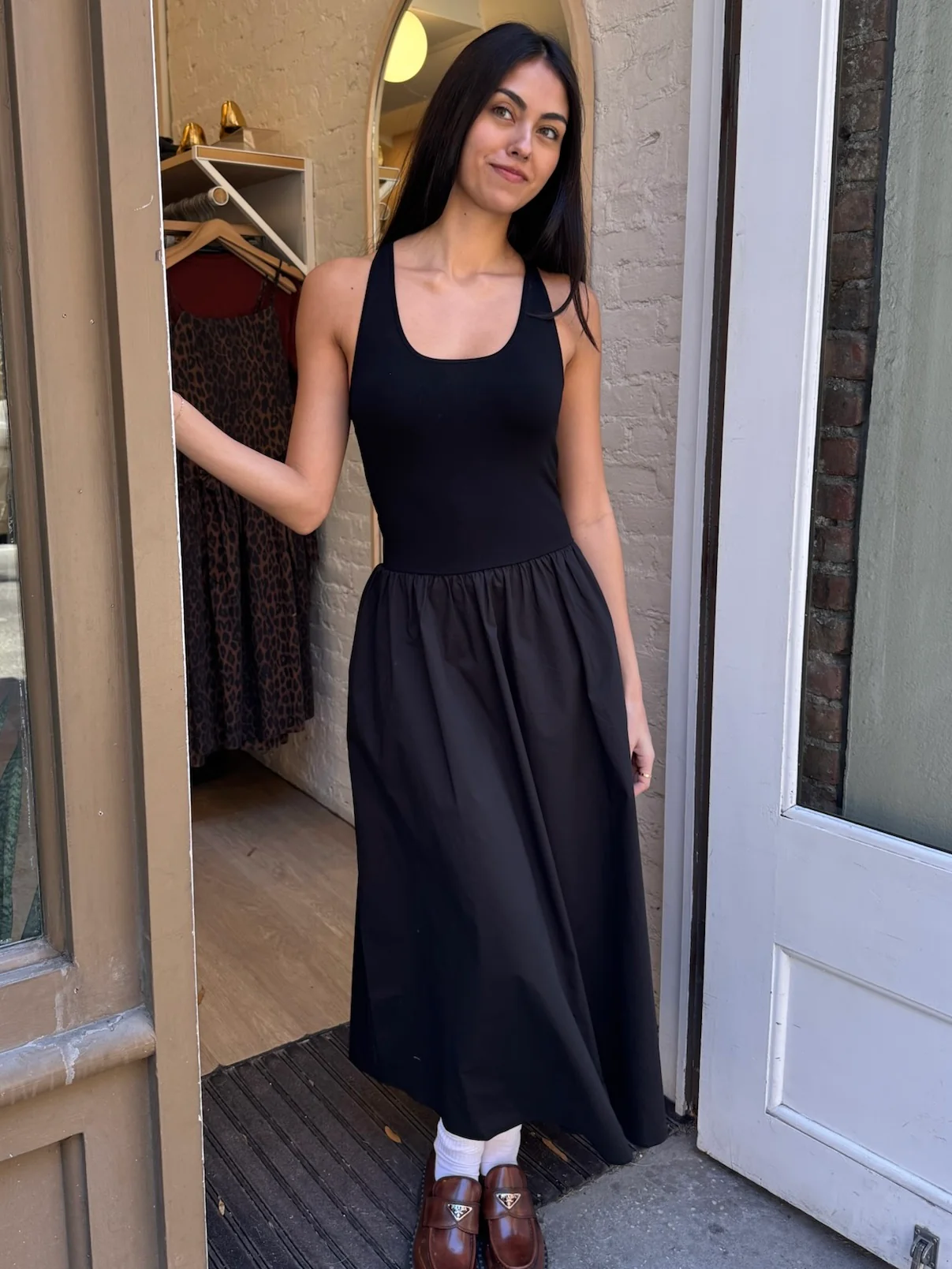 Faye Tank Maxi Dress in Noir - Image 2