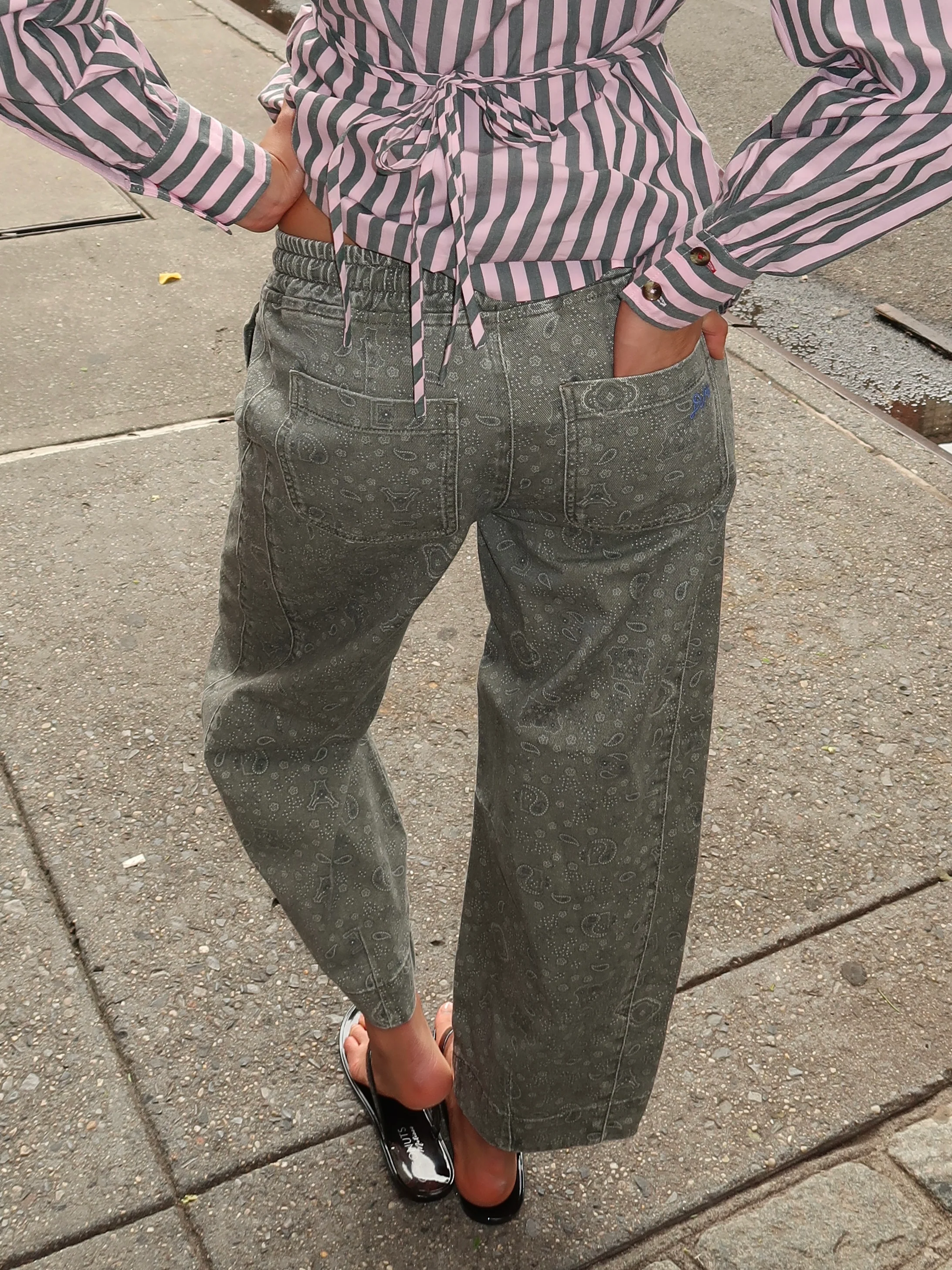 Felix Jeans in Paisley Overdye Khaki - Image 3
