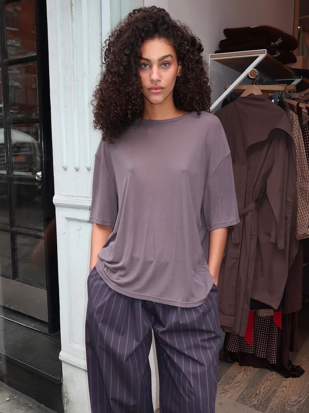 Fine Jersey Relaxed Tee in Soot