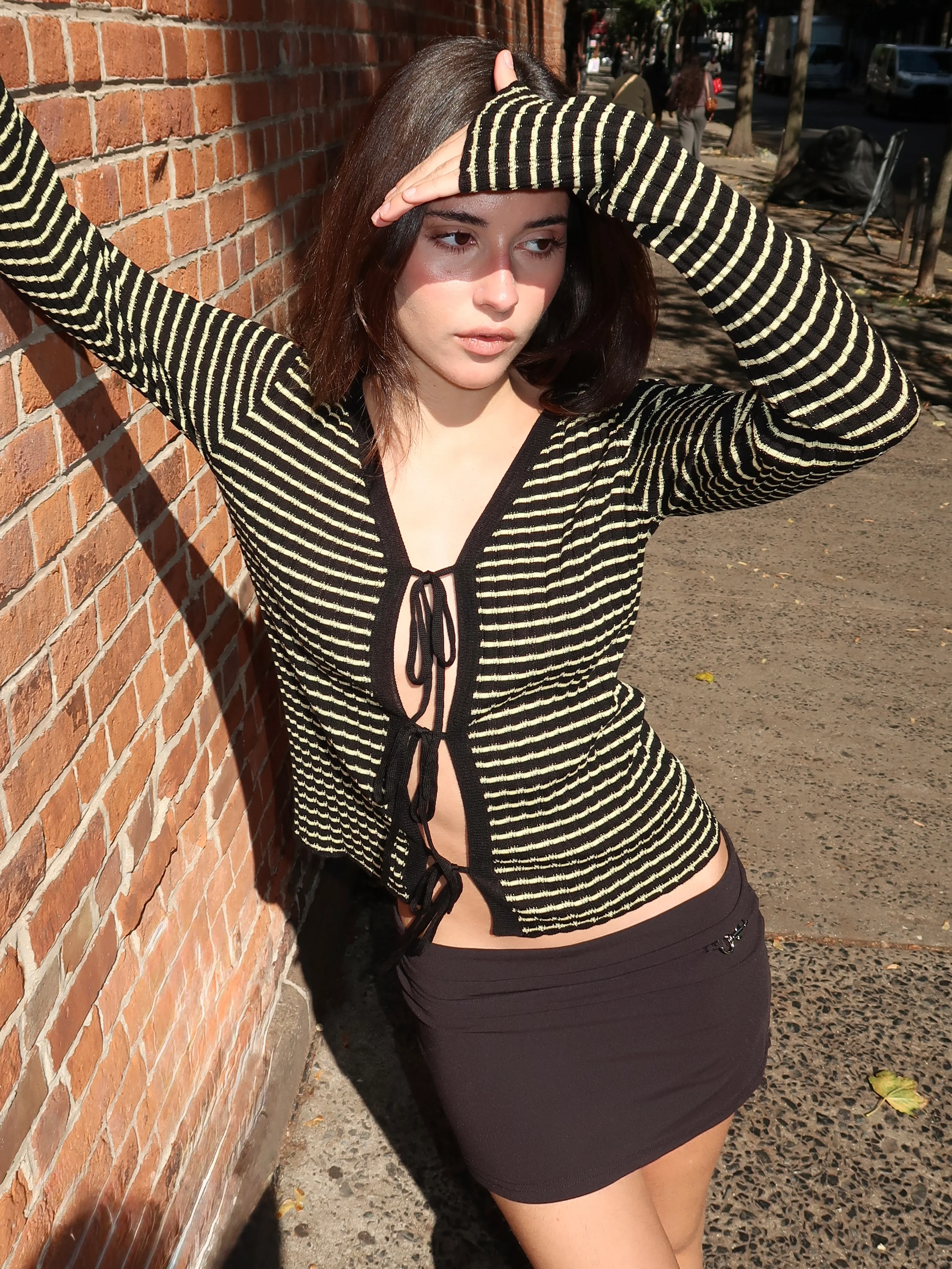 FinnleyRS Knit Cardigan in Yellow Stripe