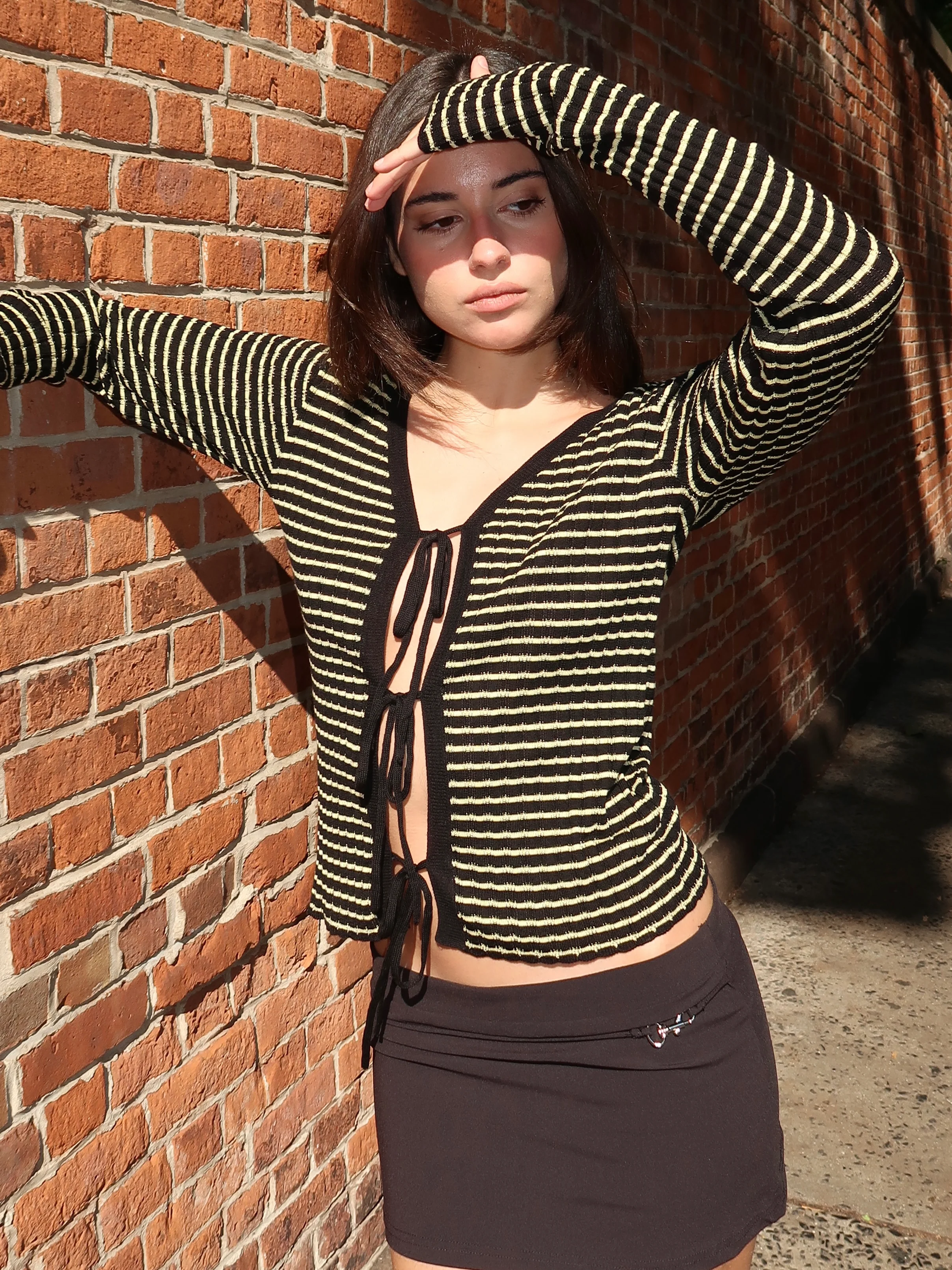 FinnleyRS Knit Cardigan in Yellow Stripe - Image 4