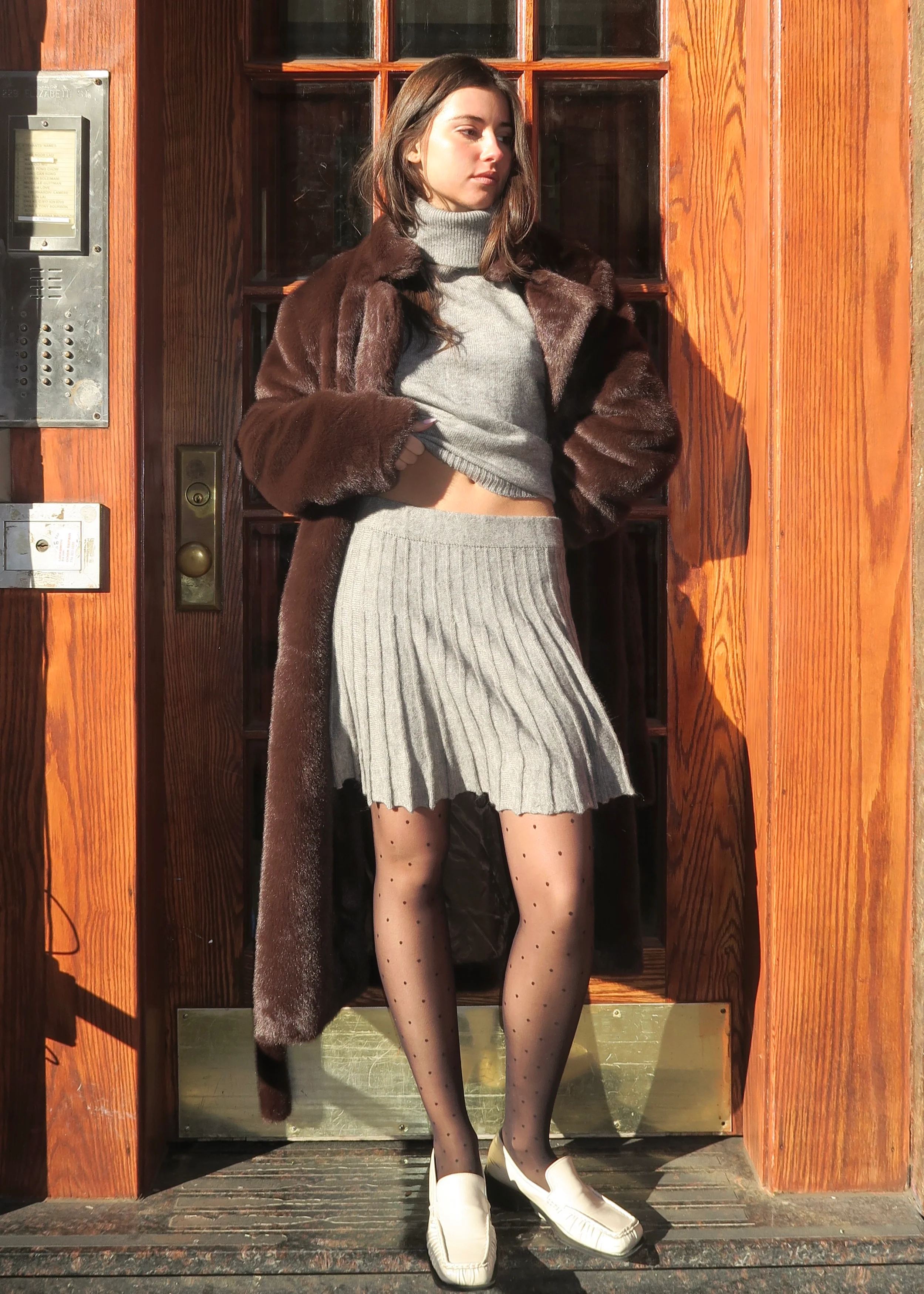 Fiona Knit Skirt in Grey - Image 2