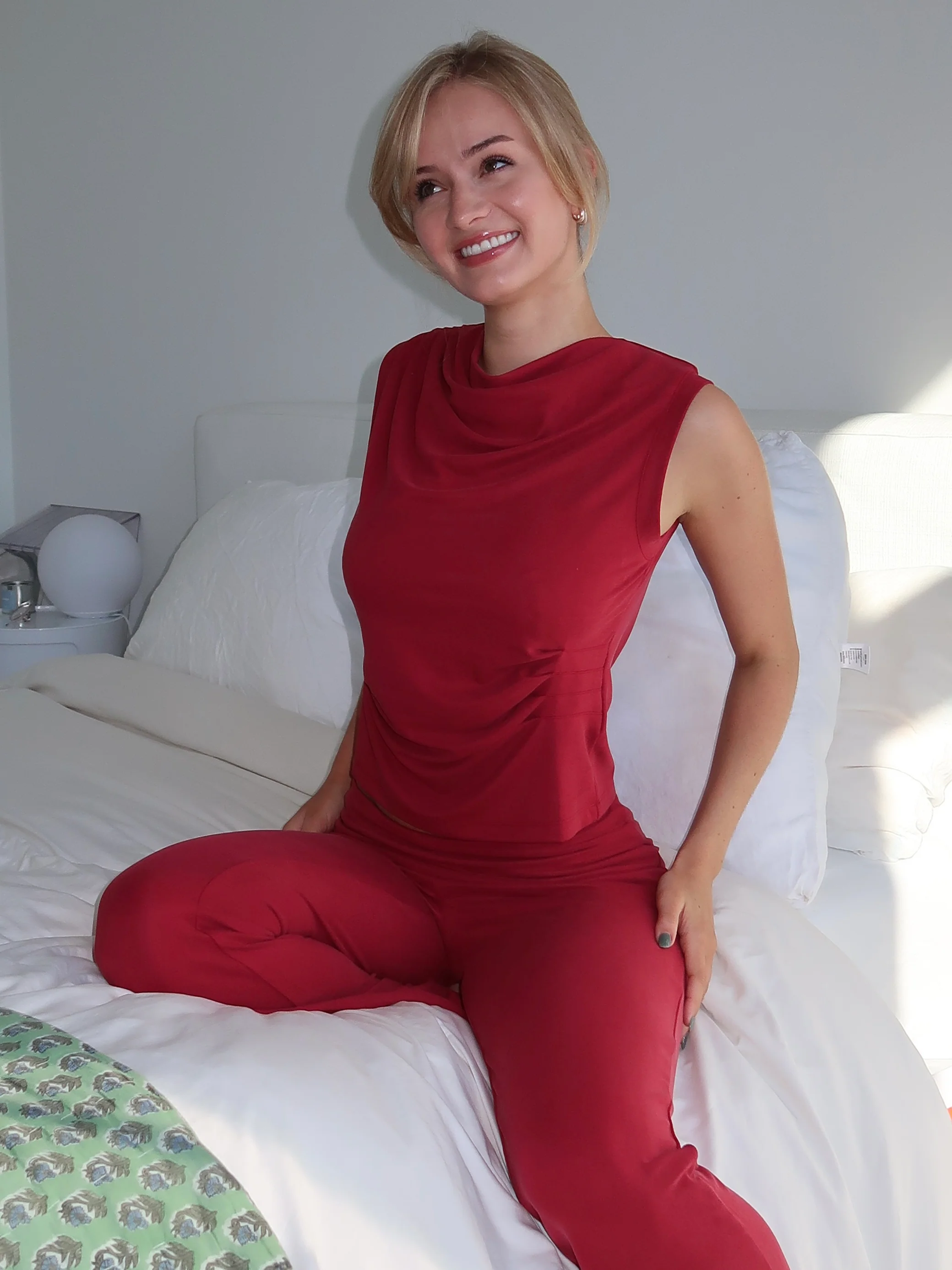 Foldover Pants in Raspberry - Image 4