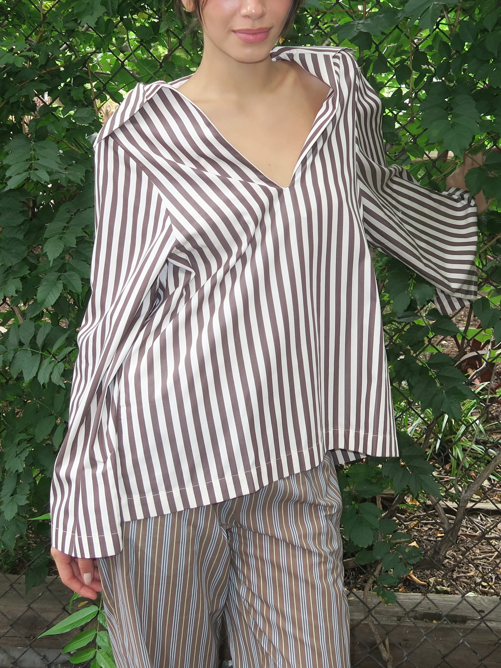 Gaia Top in Norway Stripe Espresso - Image 2