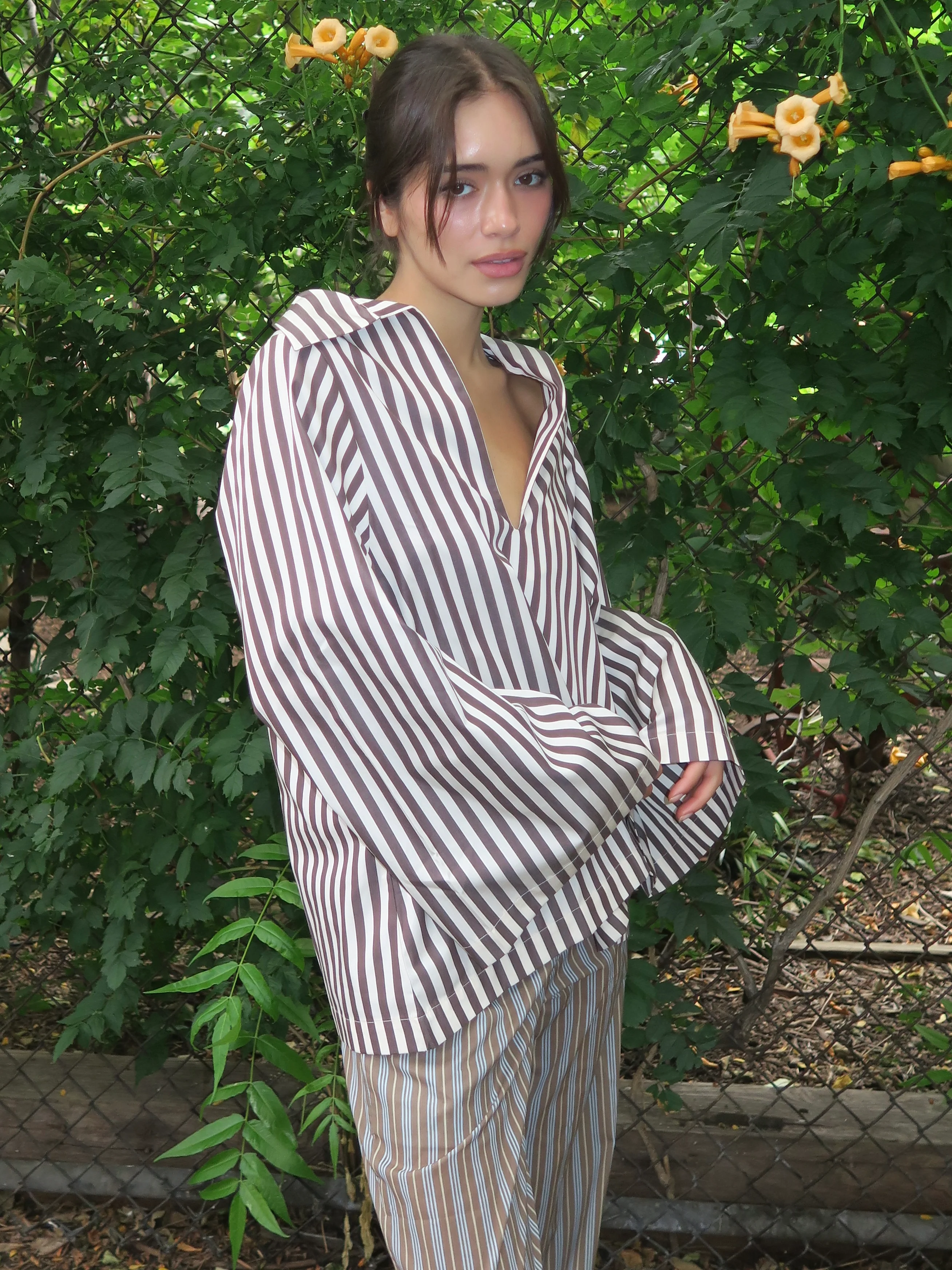 Gaia Top in Norway Stripe Espresso - Image 4