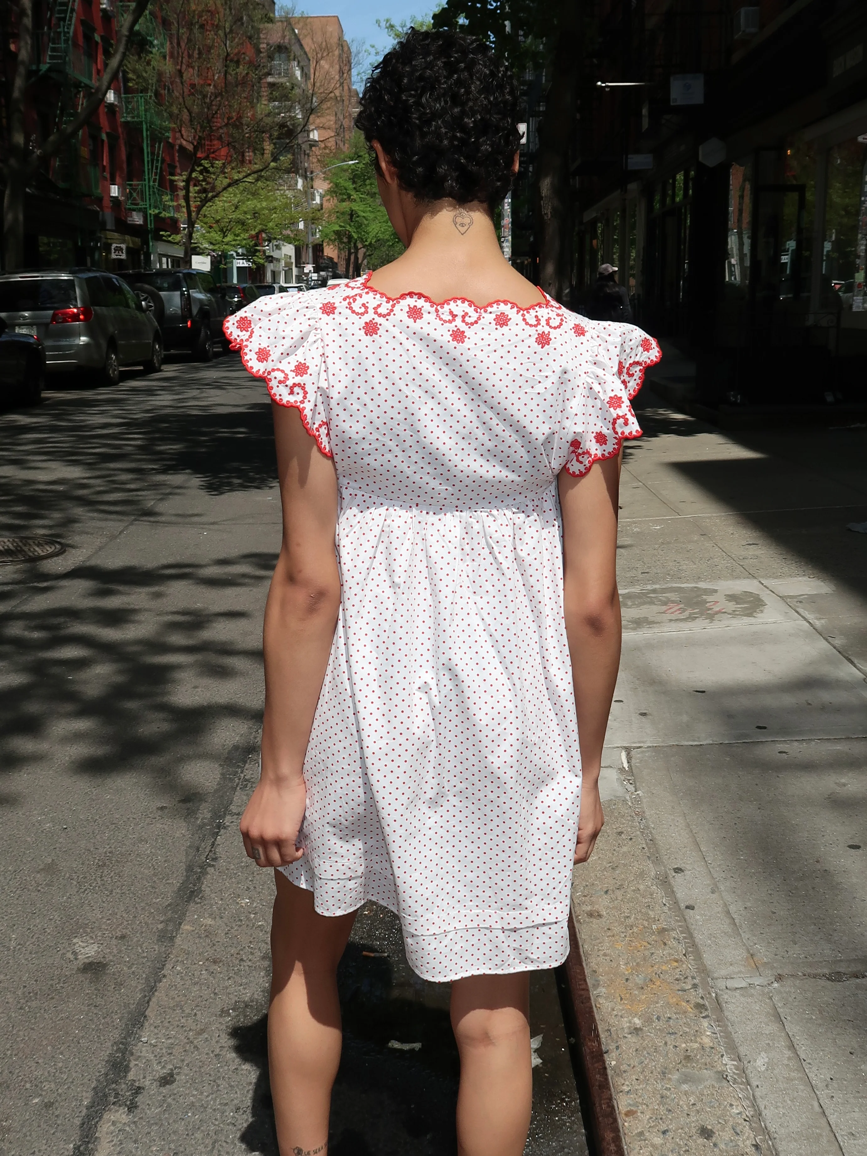 Genesis Mini Dress in Red Dot - Image 3