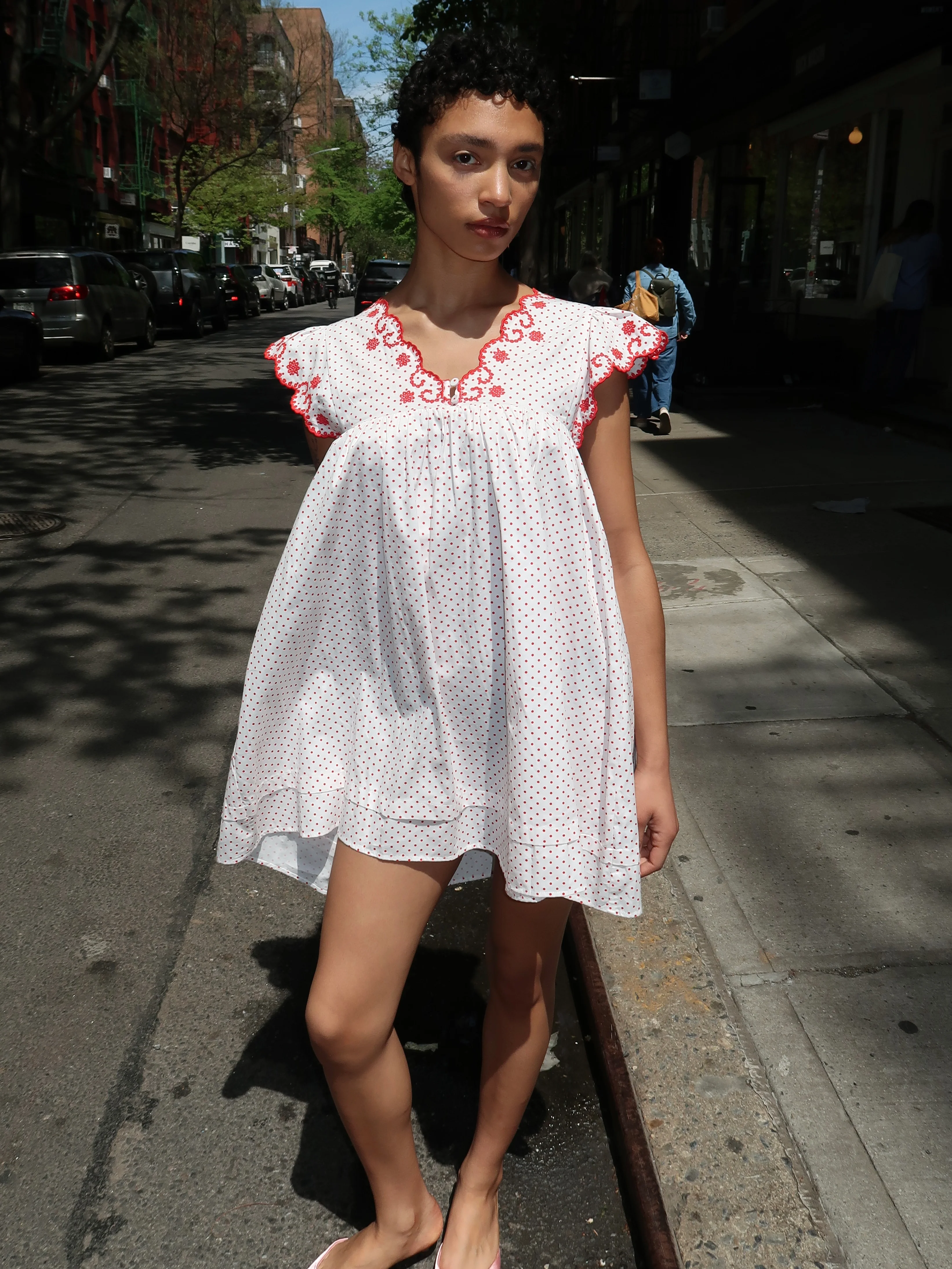 Genesis Mini Dress in Red Dot - Image 4