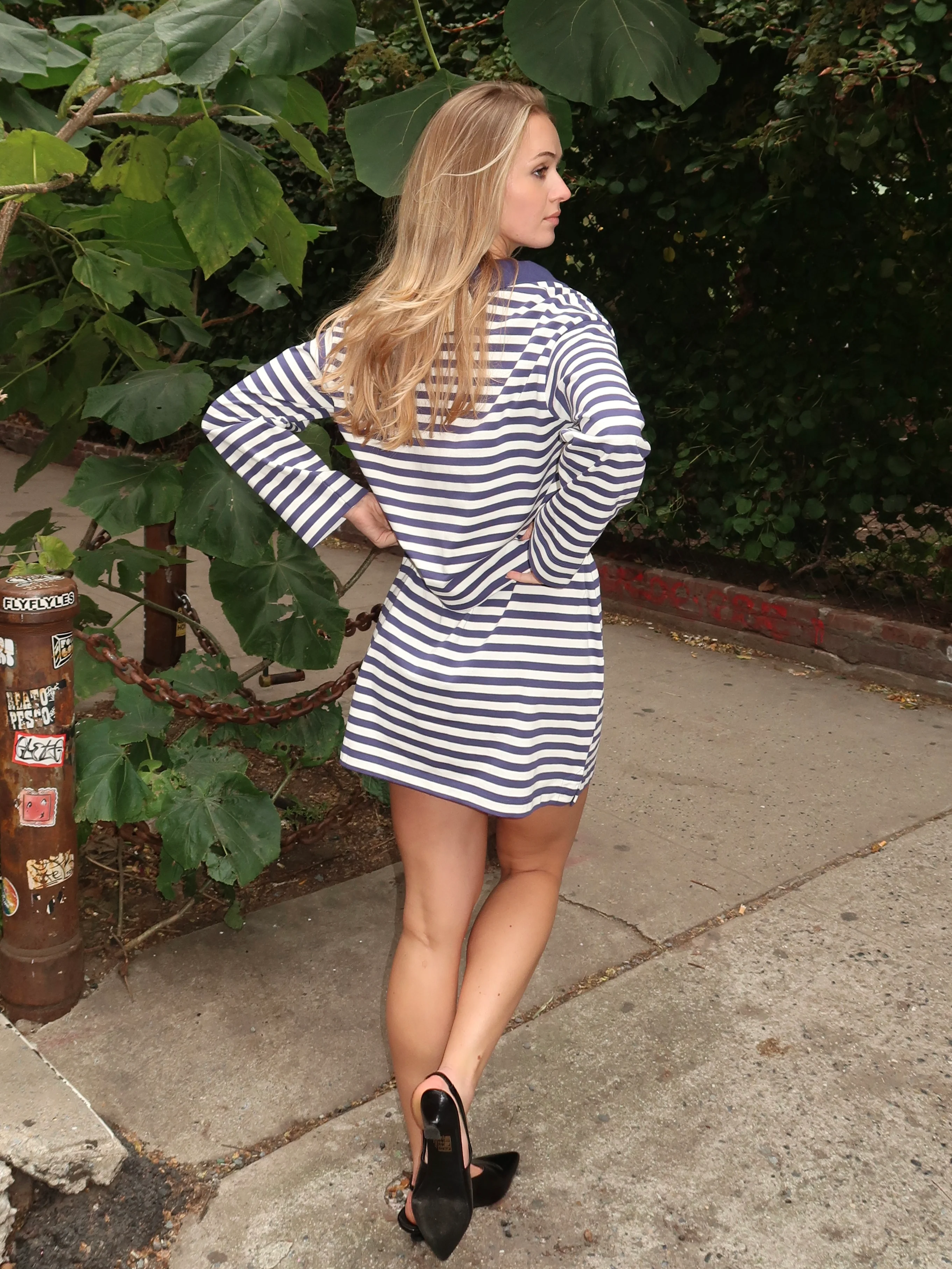 Haisley Skirt in Navy Stripe - Image 3