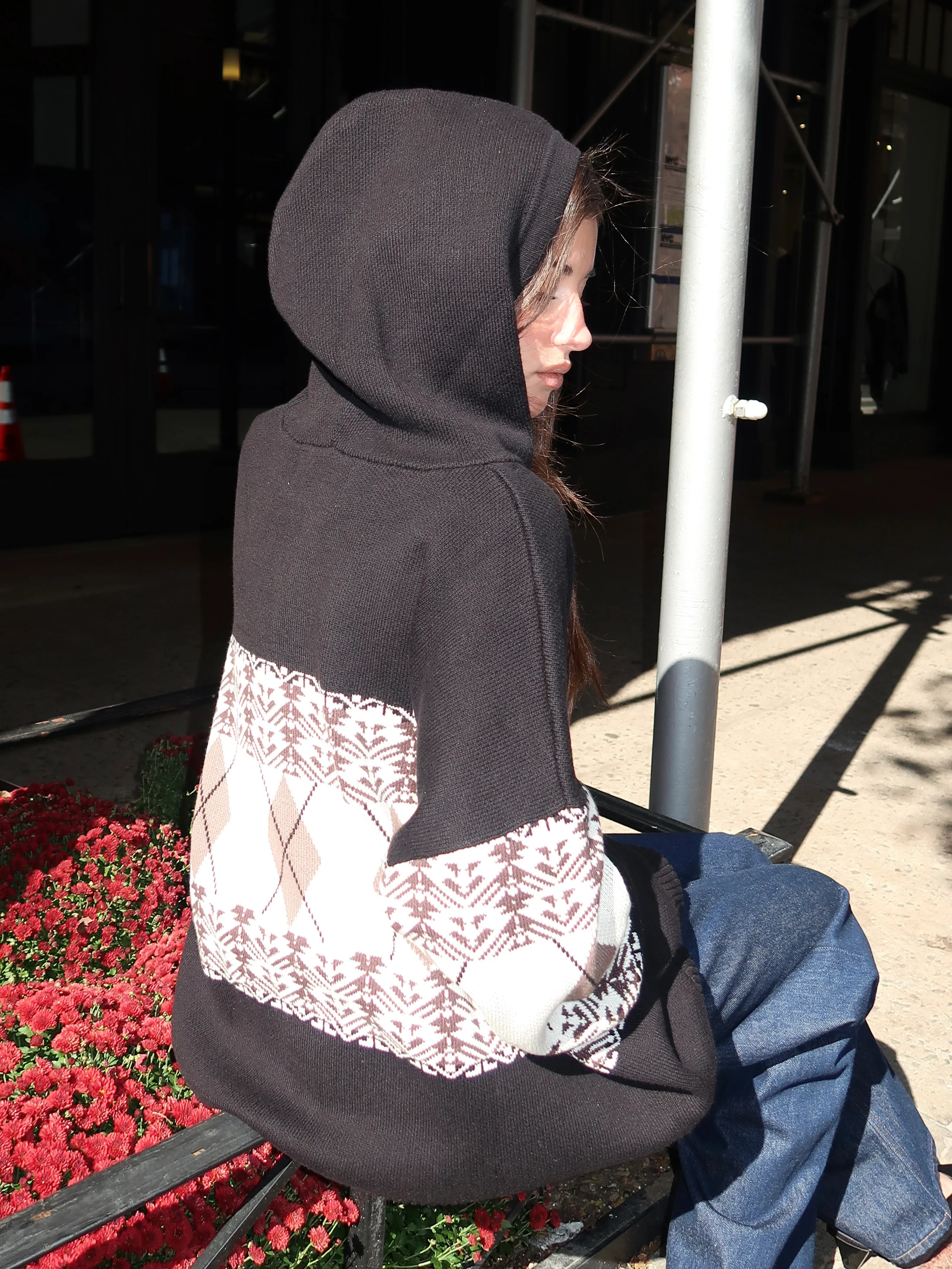 HaydenRS Knit Hoodie in Black - Image 4