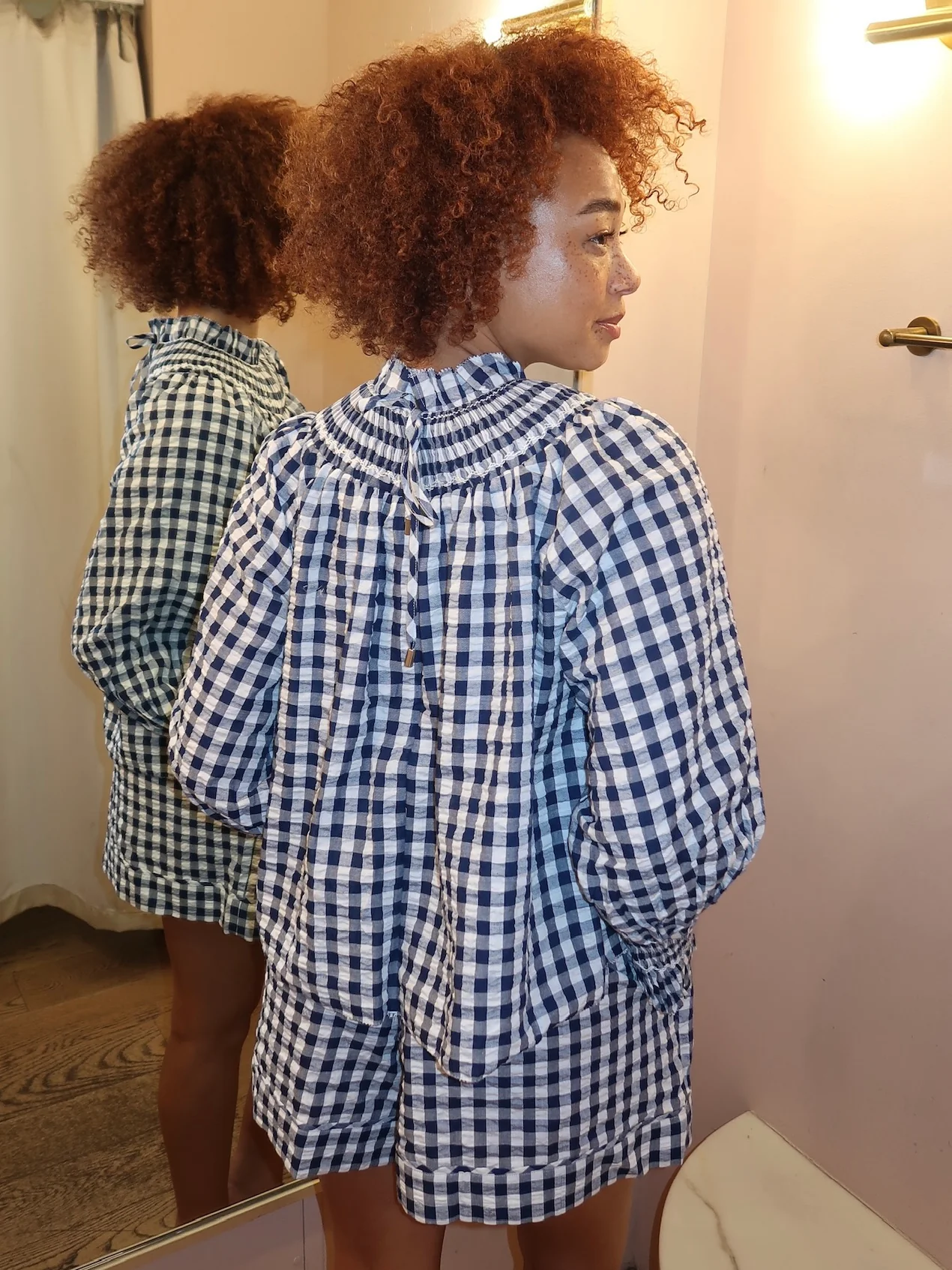 Hayes Blouse in Navy/White - Image 3