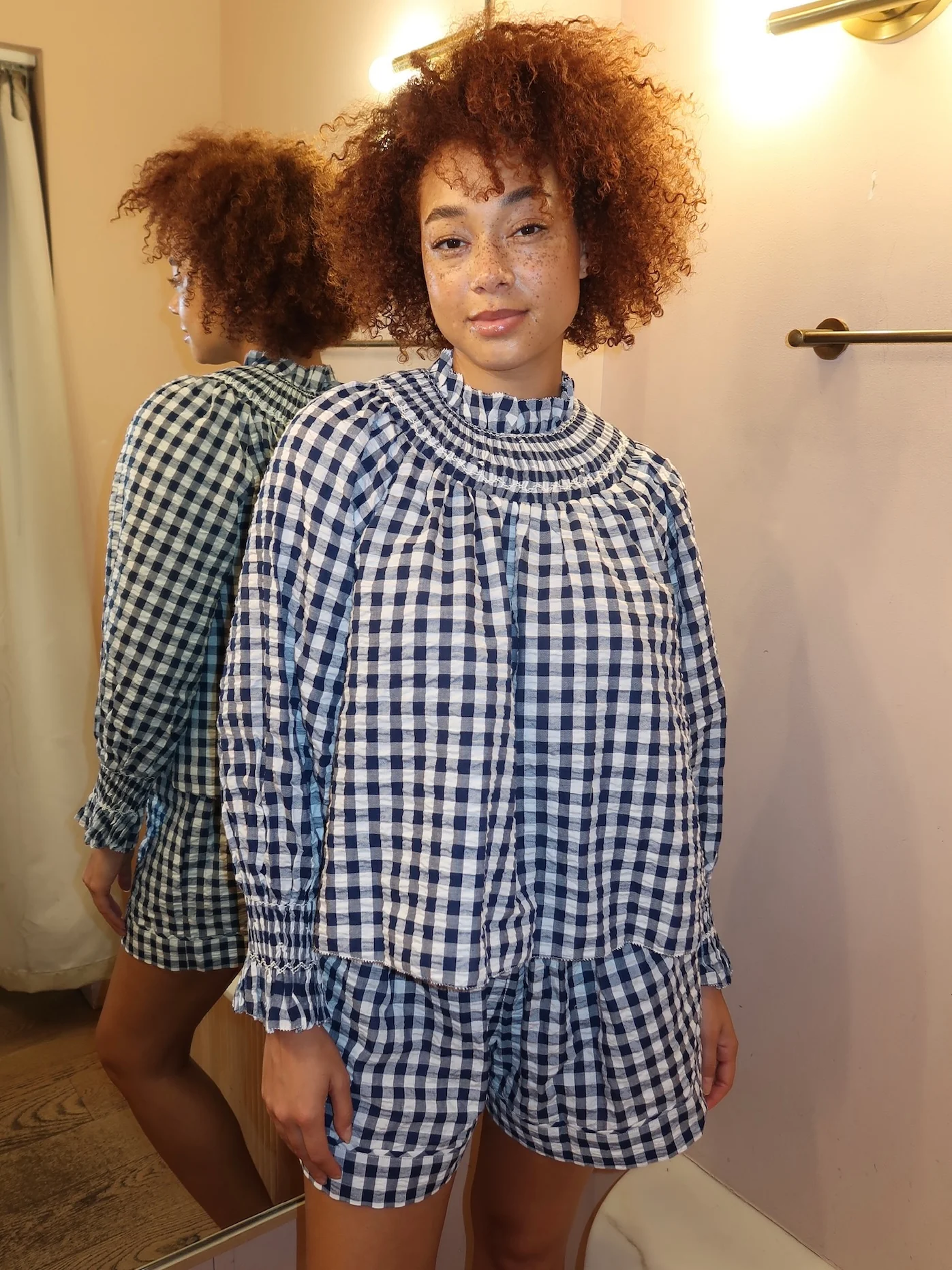 Hayes Blouse in Navy/White - Image 4