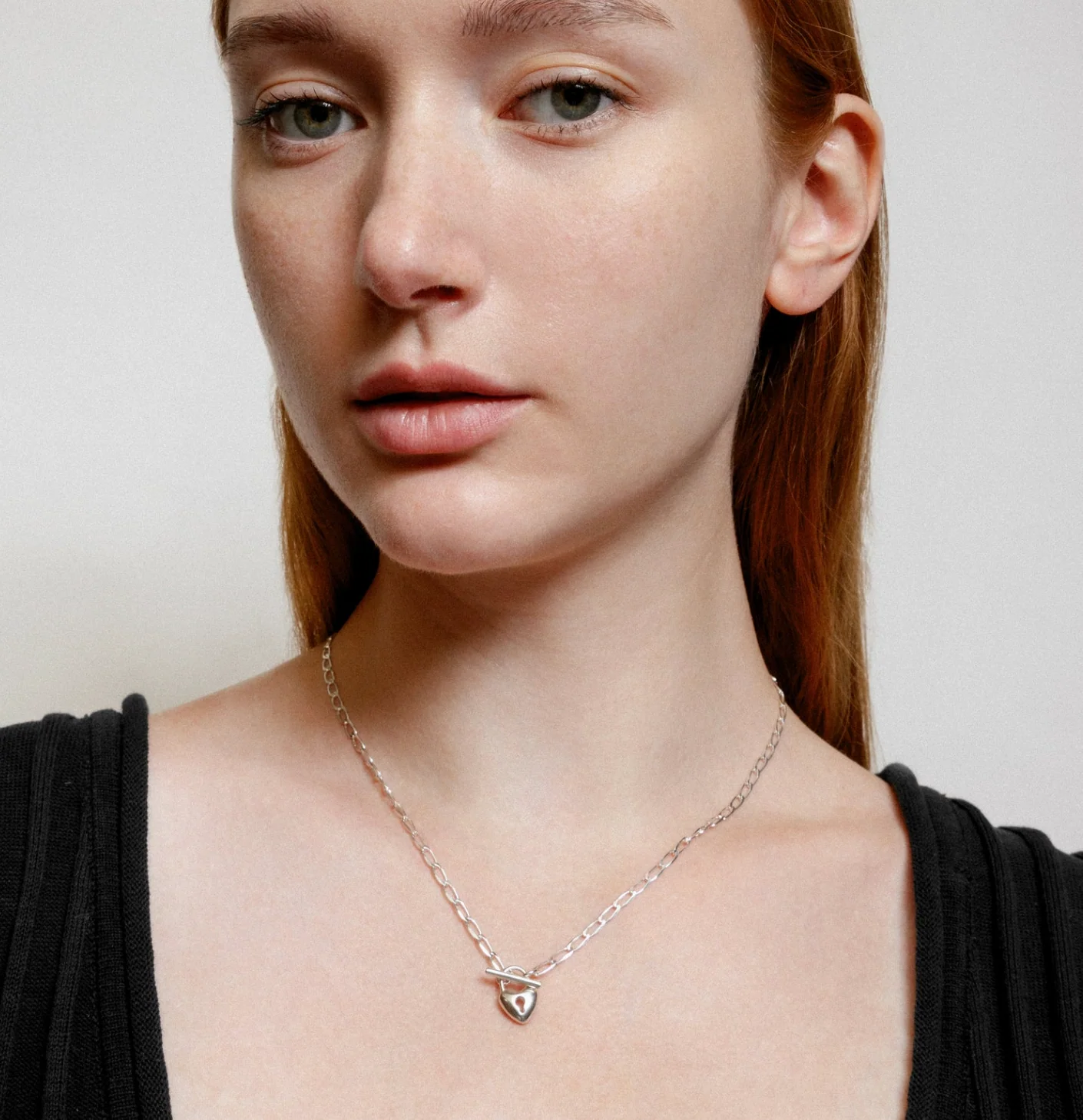 Heart Toggle Necklace in Silver - Image 3
