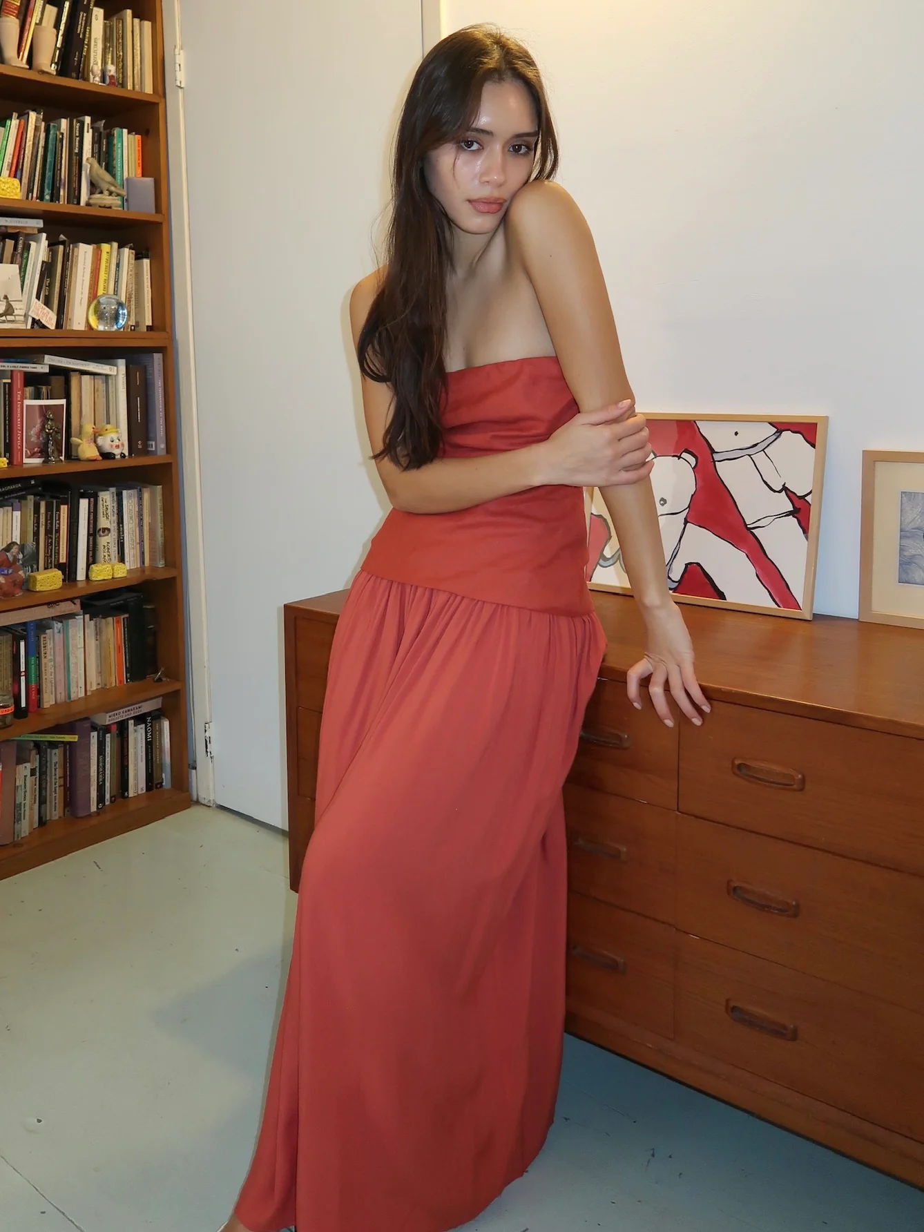 Hedy Maxi Dress in Dusty Tomato - Image 2
