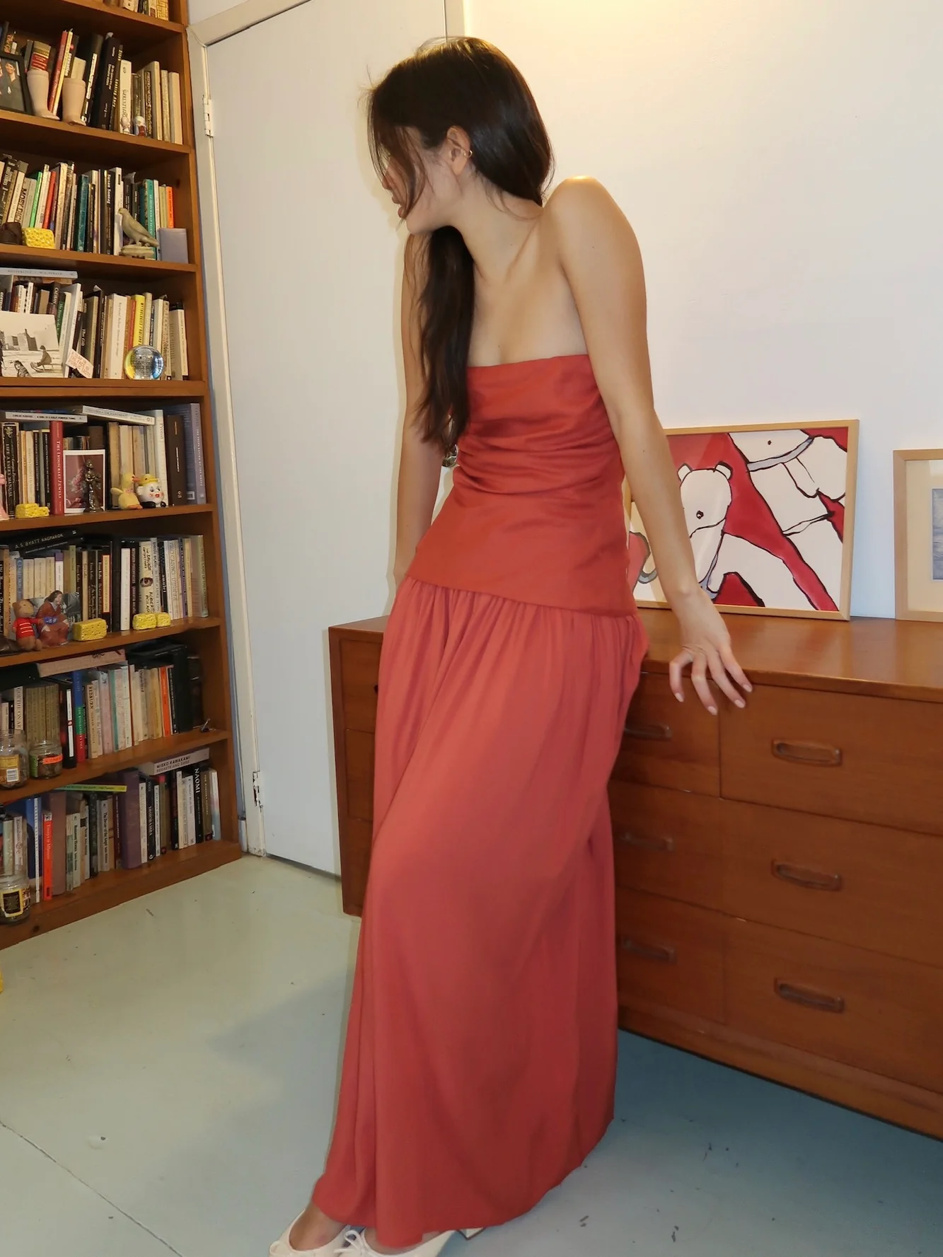 Hedy Maxi Dress in Dusty Tomato - Image 4
