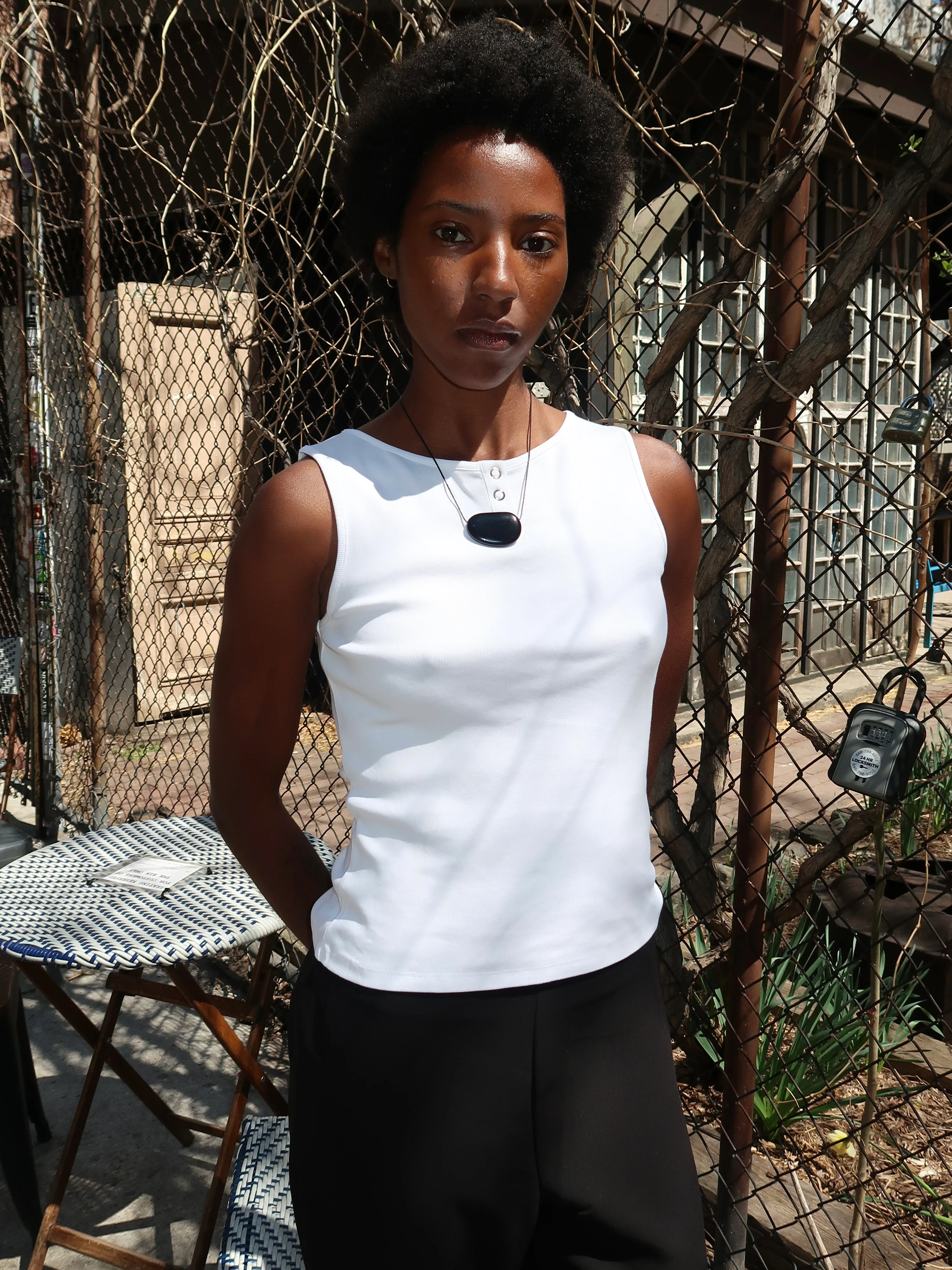 Henley Tank in Ivory - Image 2