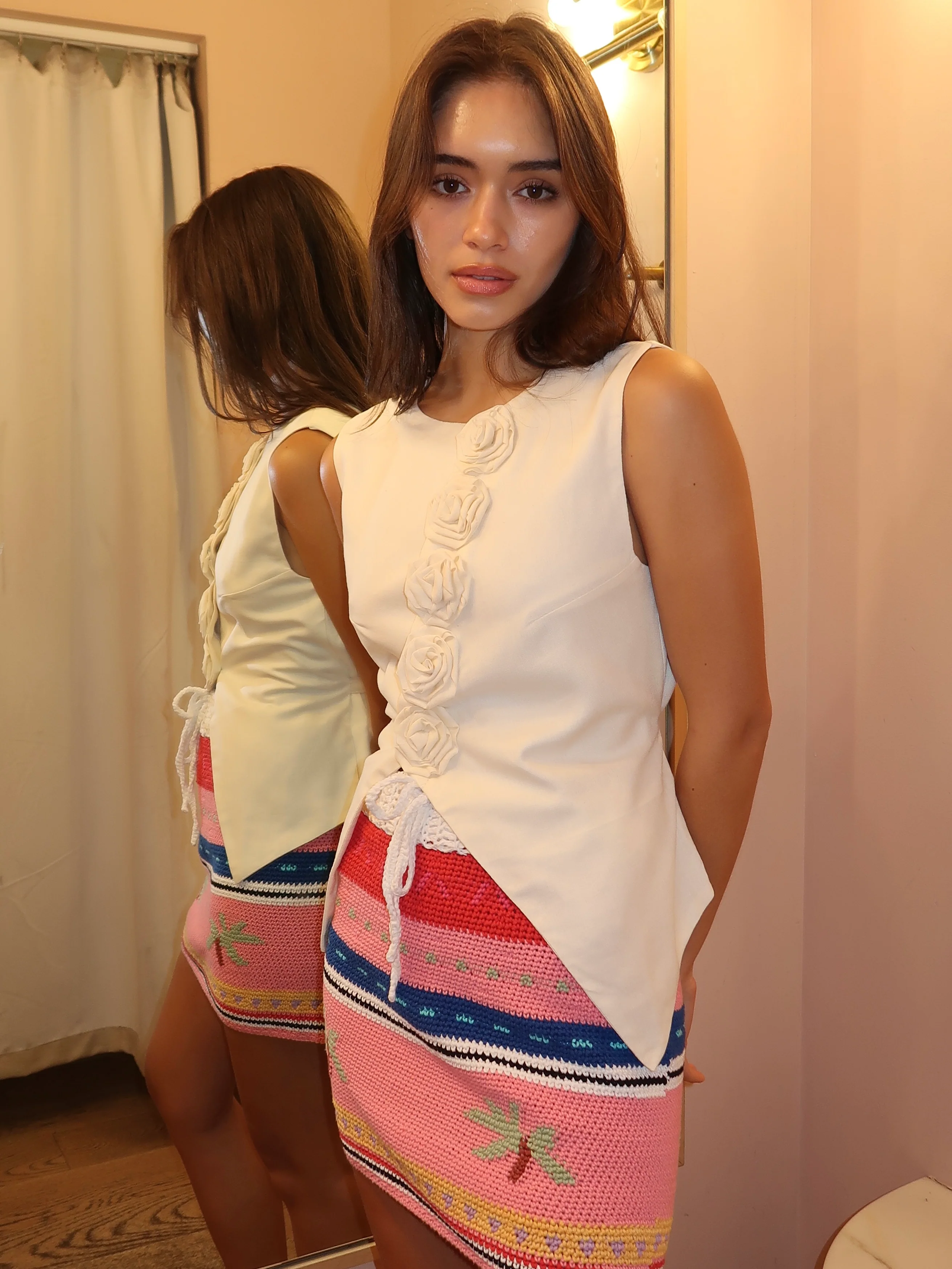 Ileana Linen Blouse in Ivory - Image 2