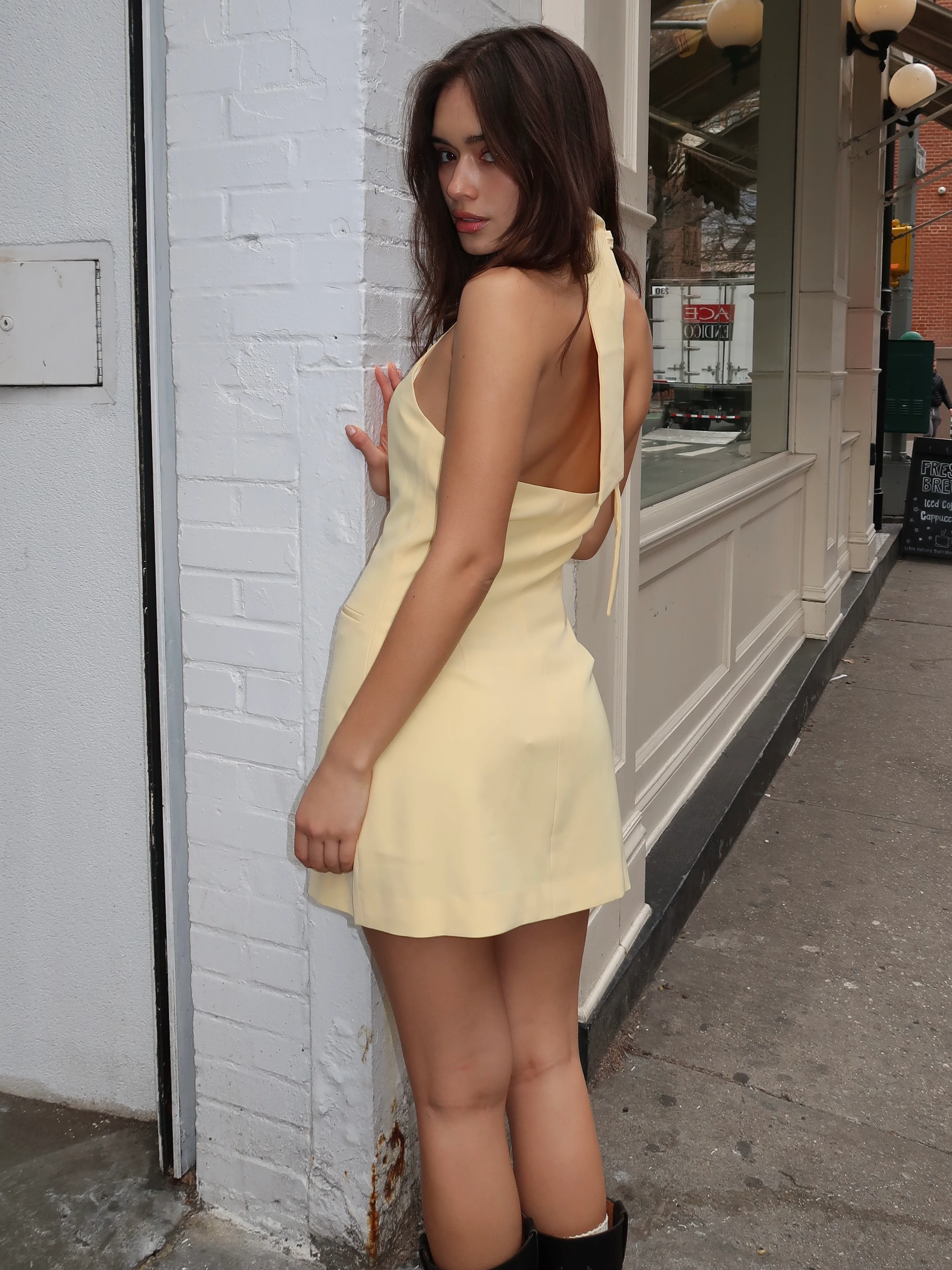 Irida Vest Dress in Butter - Image 3