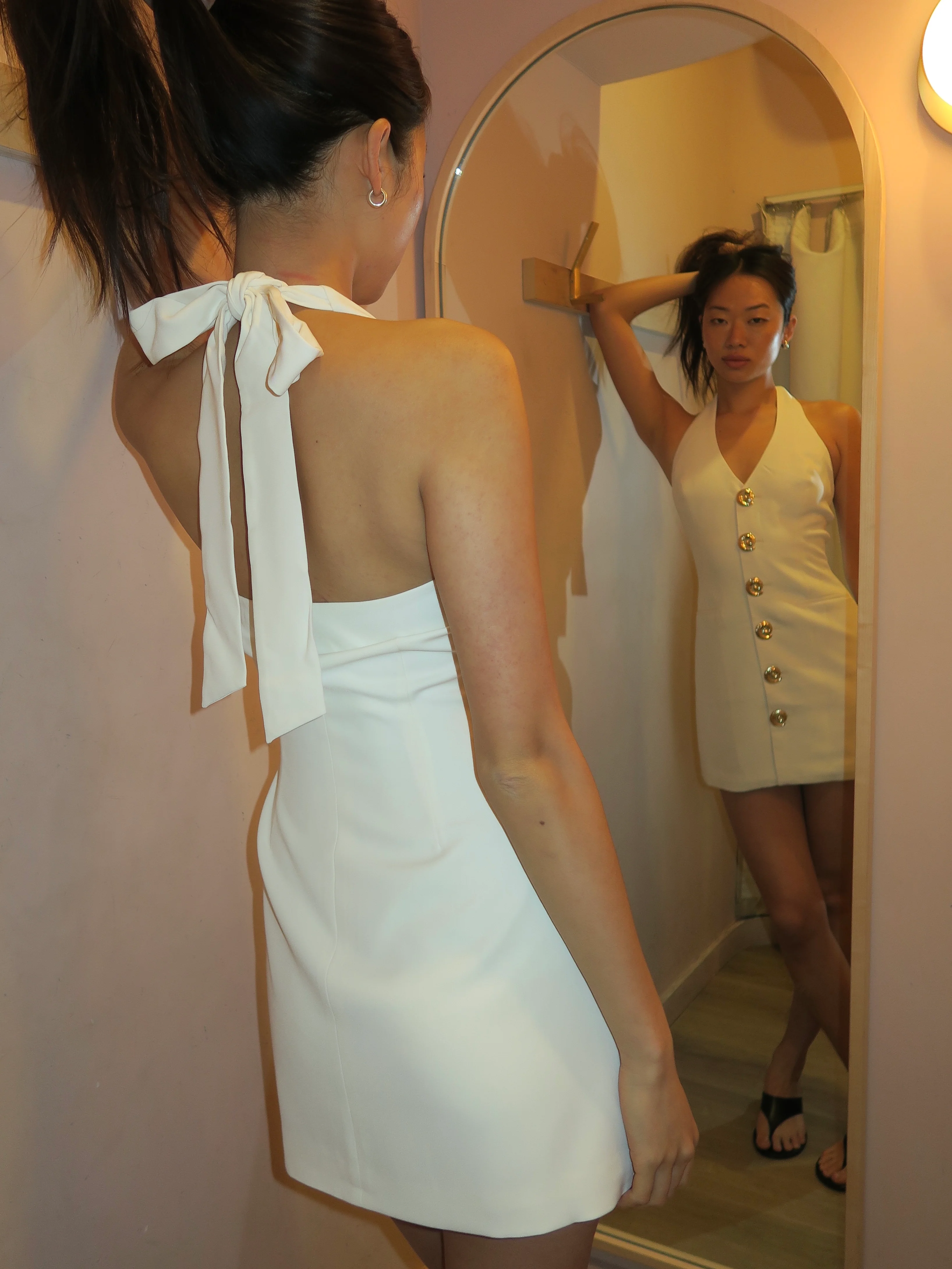 Irida Vest Dress in Ivory - Image 3