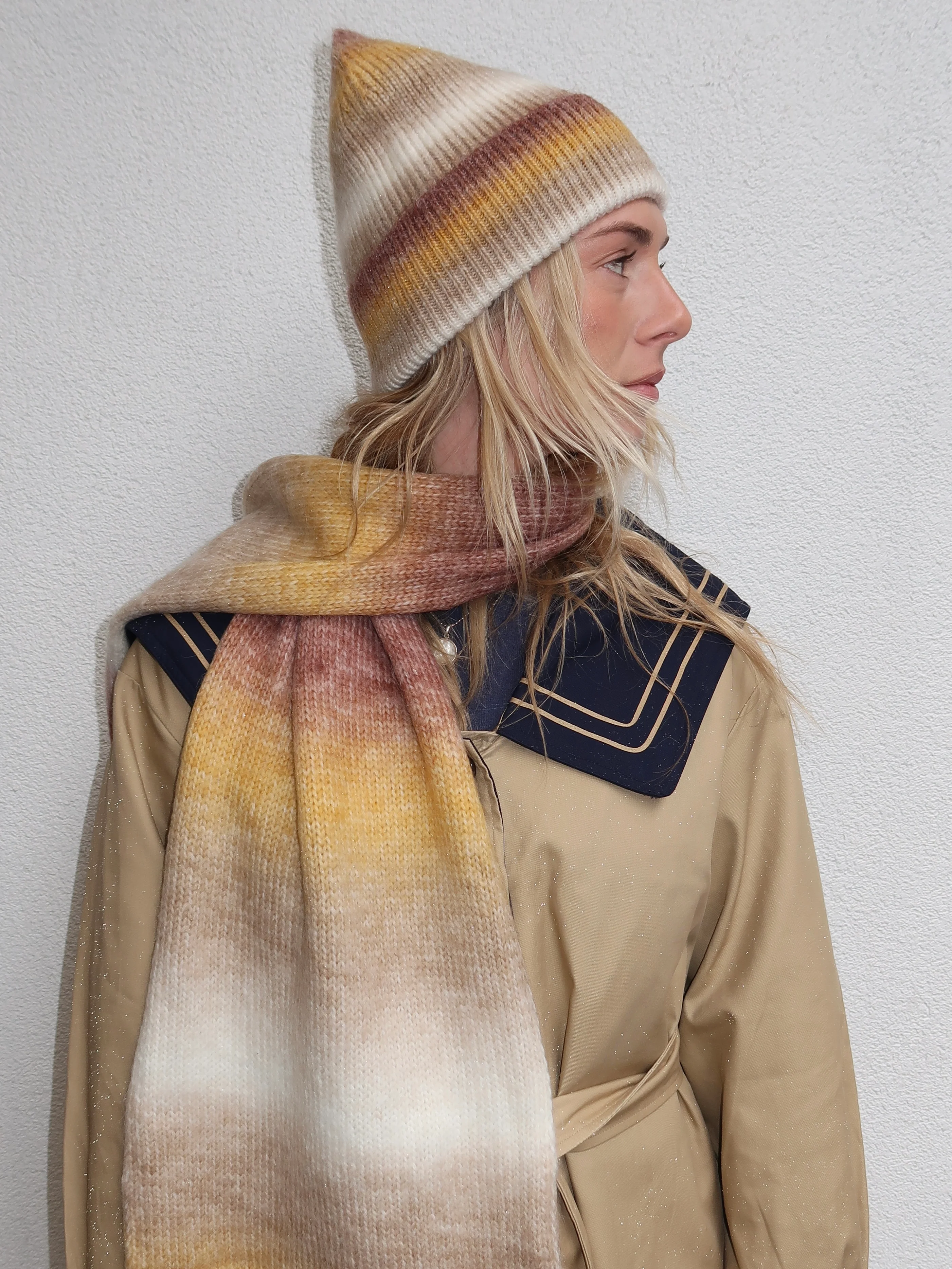 Isalis Sunset Beanie in Yellow Multi - Image 2