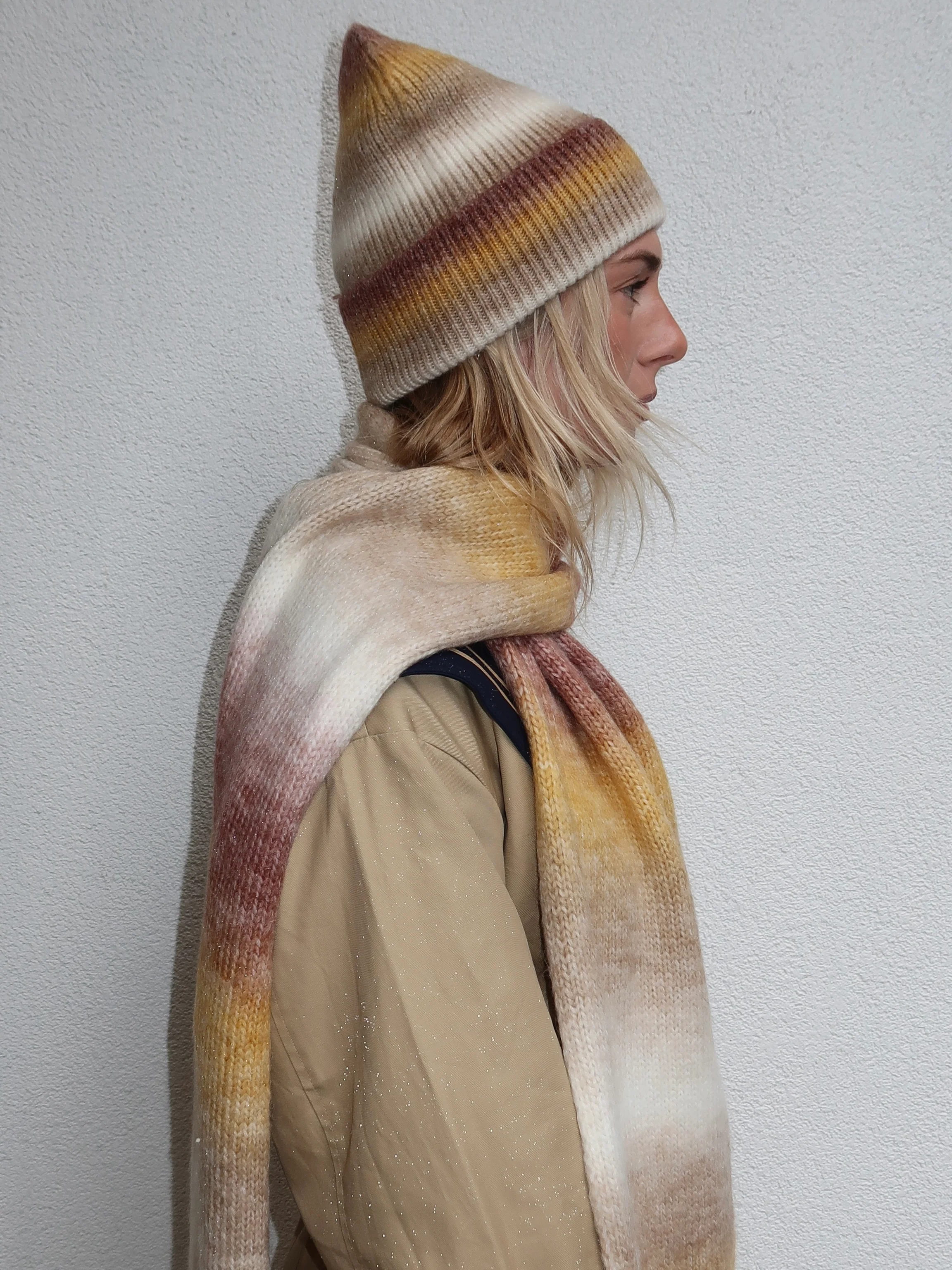Isalis Sunset Beanie in Yellow Multi - Image 4