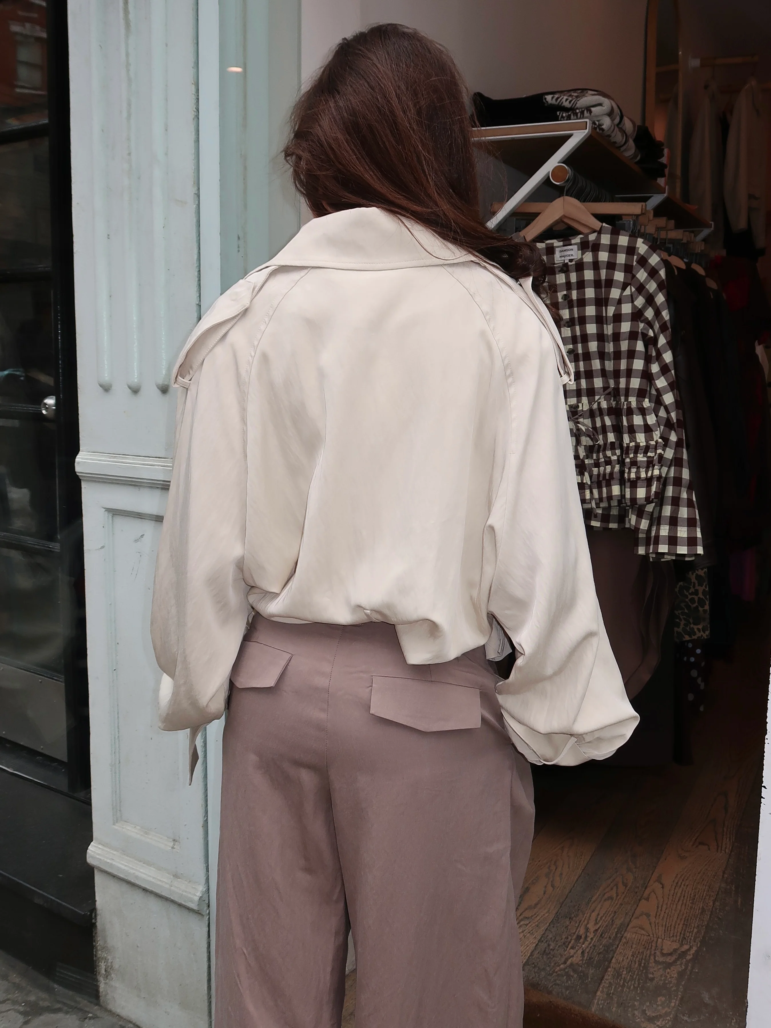 Jass Shirt Trench in Khaki - Image 3