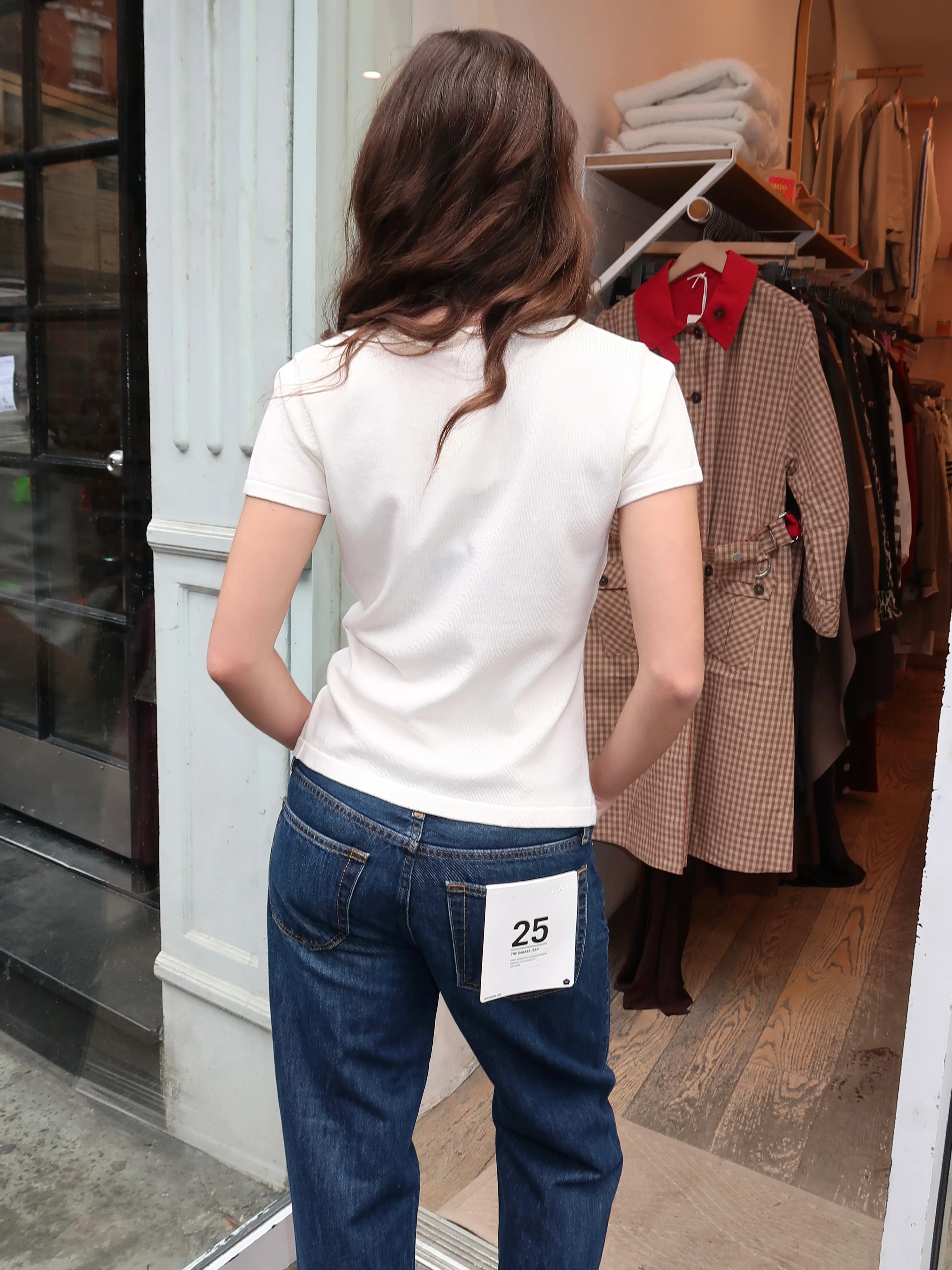 Jolly Knit Button Up Top in Ivory - Image 3