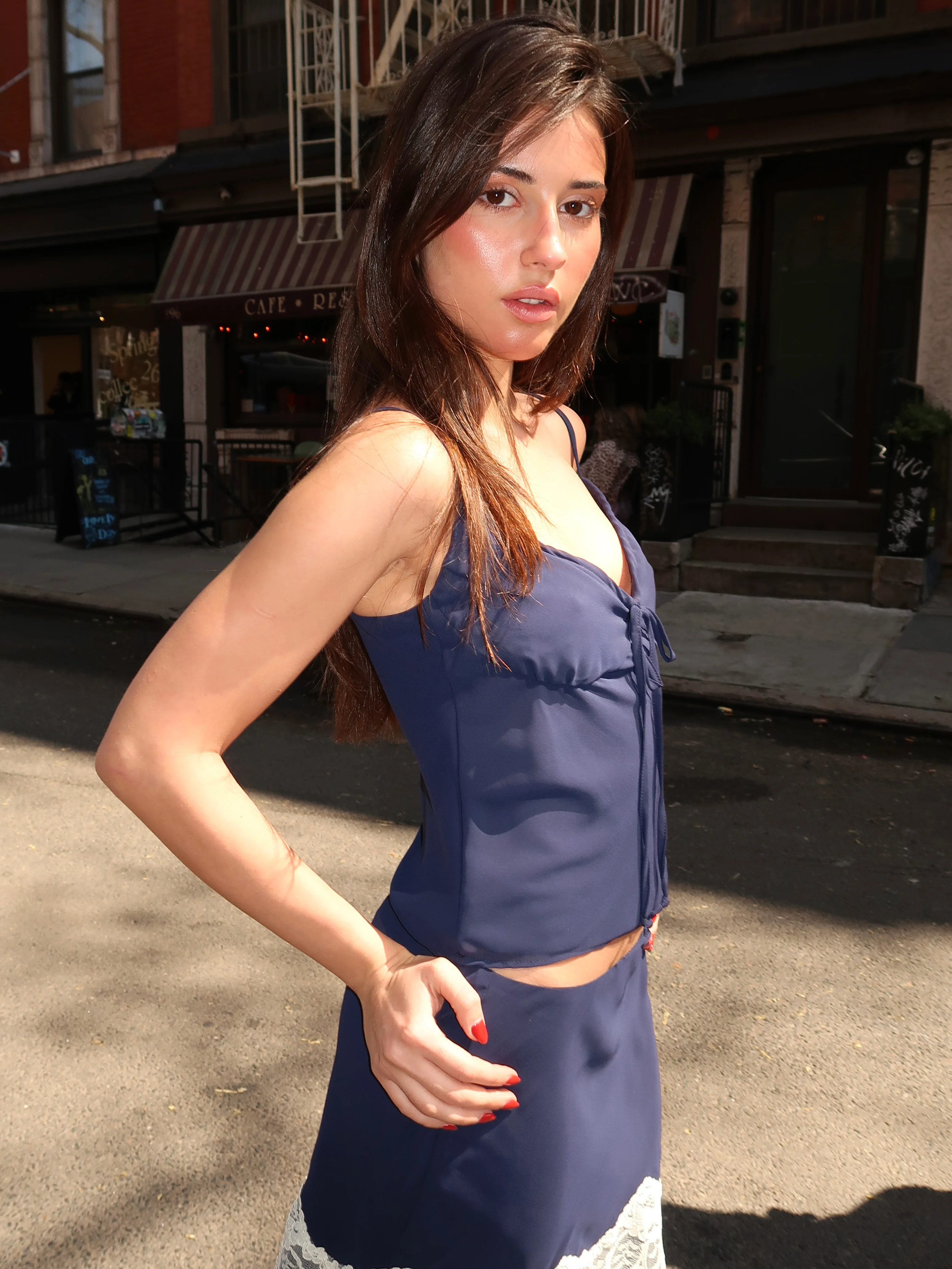 Josephine Top in Navy - Image 2