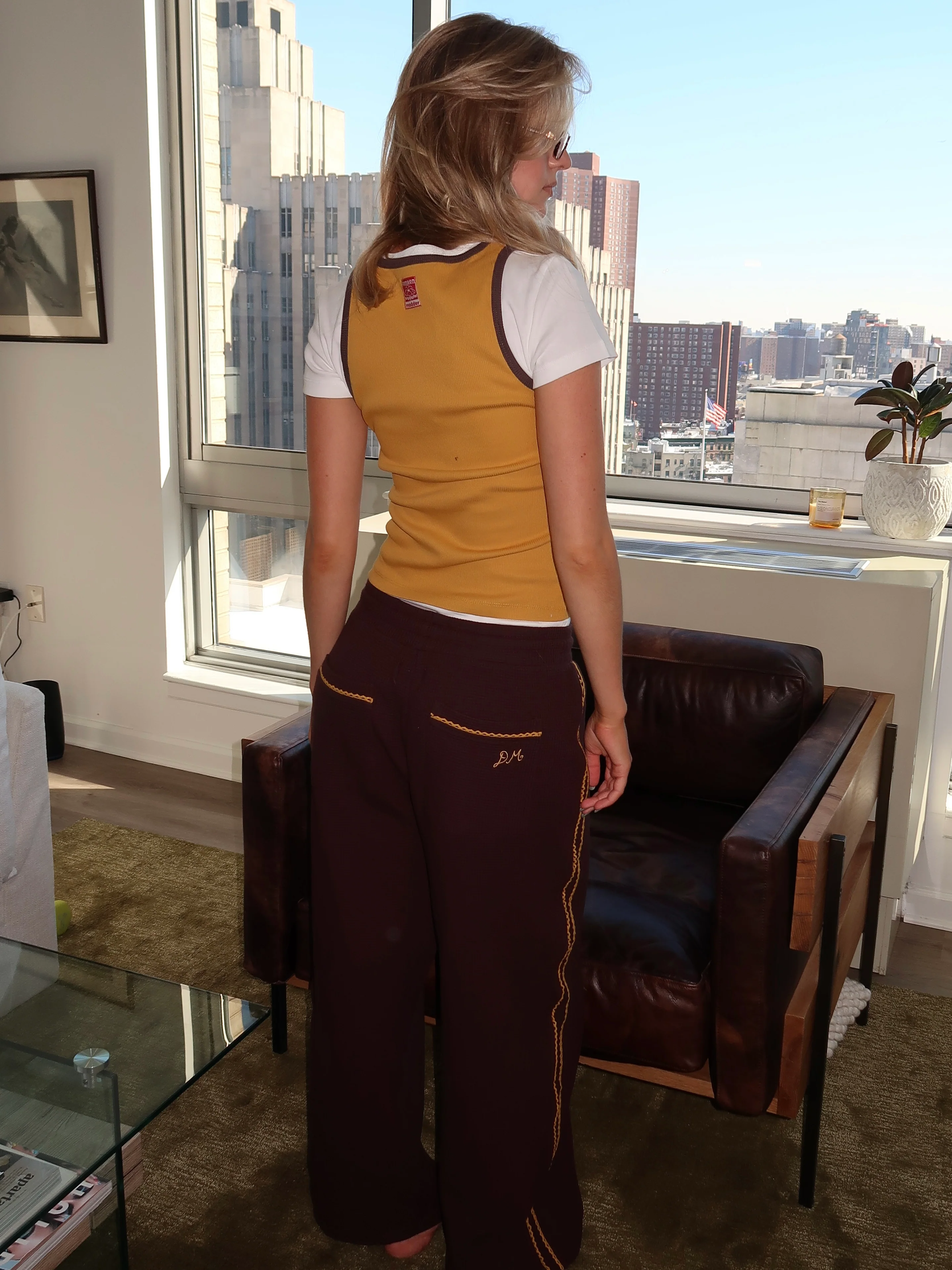 Piper Waffle Jogger in Chocolate - Image 3