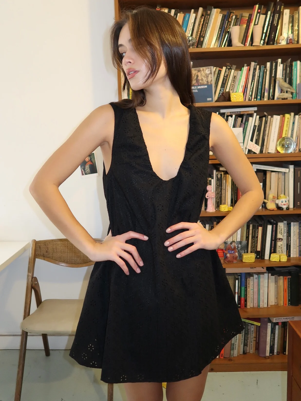 Juana Mini Dress in Valentina Broderie Black - Image 2