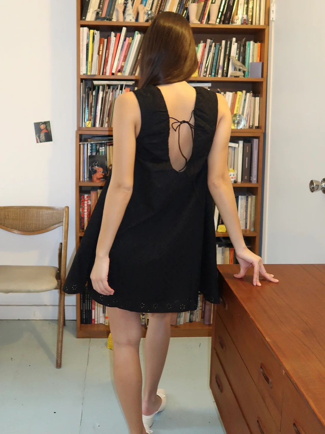 Juana Mini Dress in Valentina Broderie Black - Image 3
