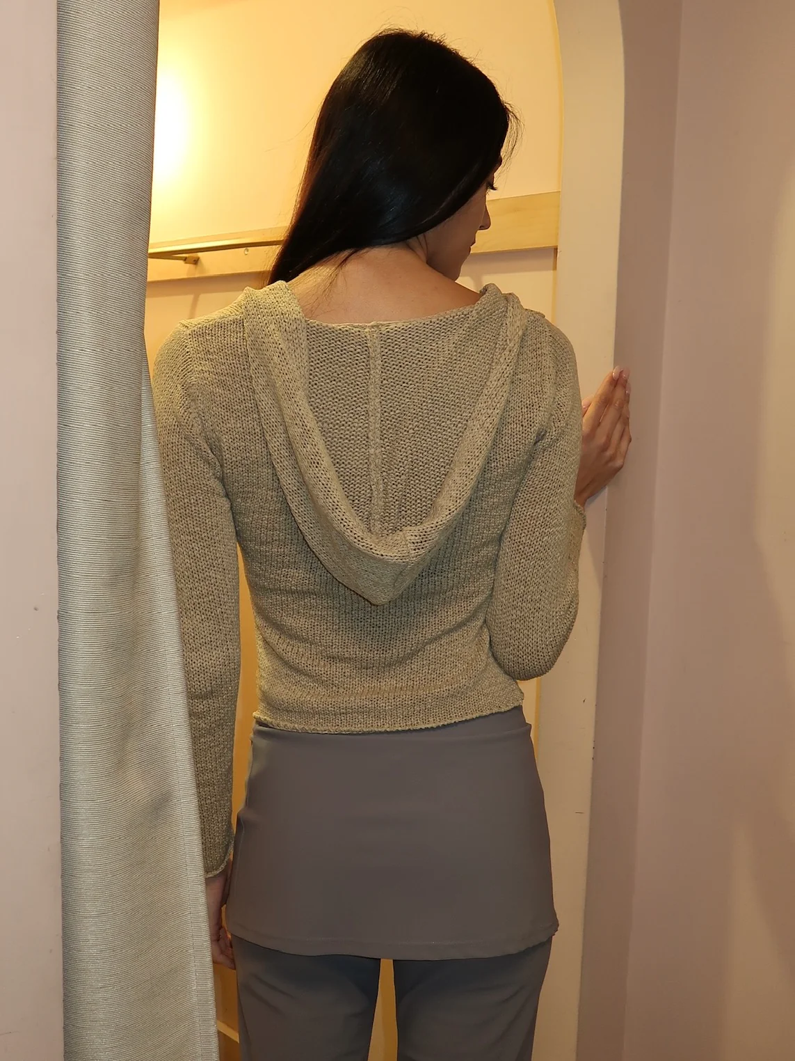 Jurion Hooded Sweater in Tan - Image 3