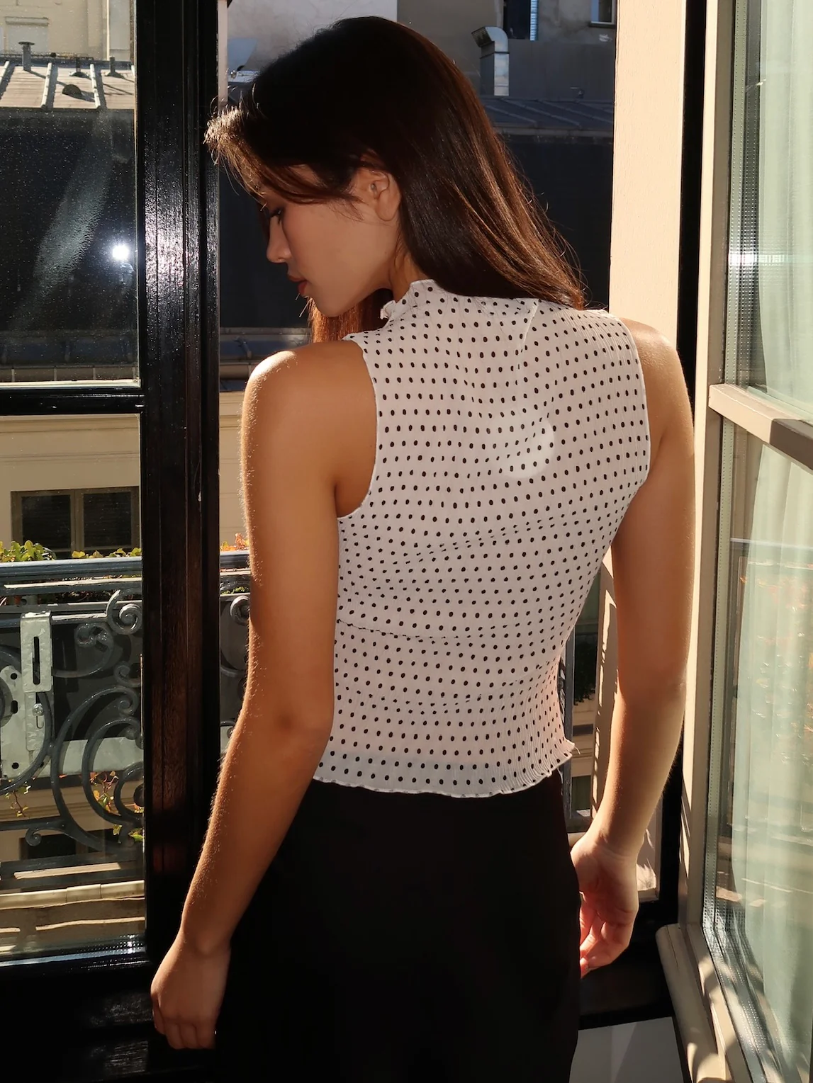 Karla Sheer Top in White Dot - Image 3