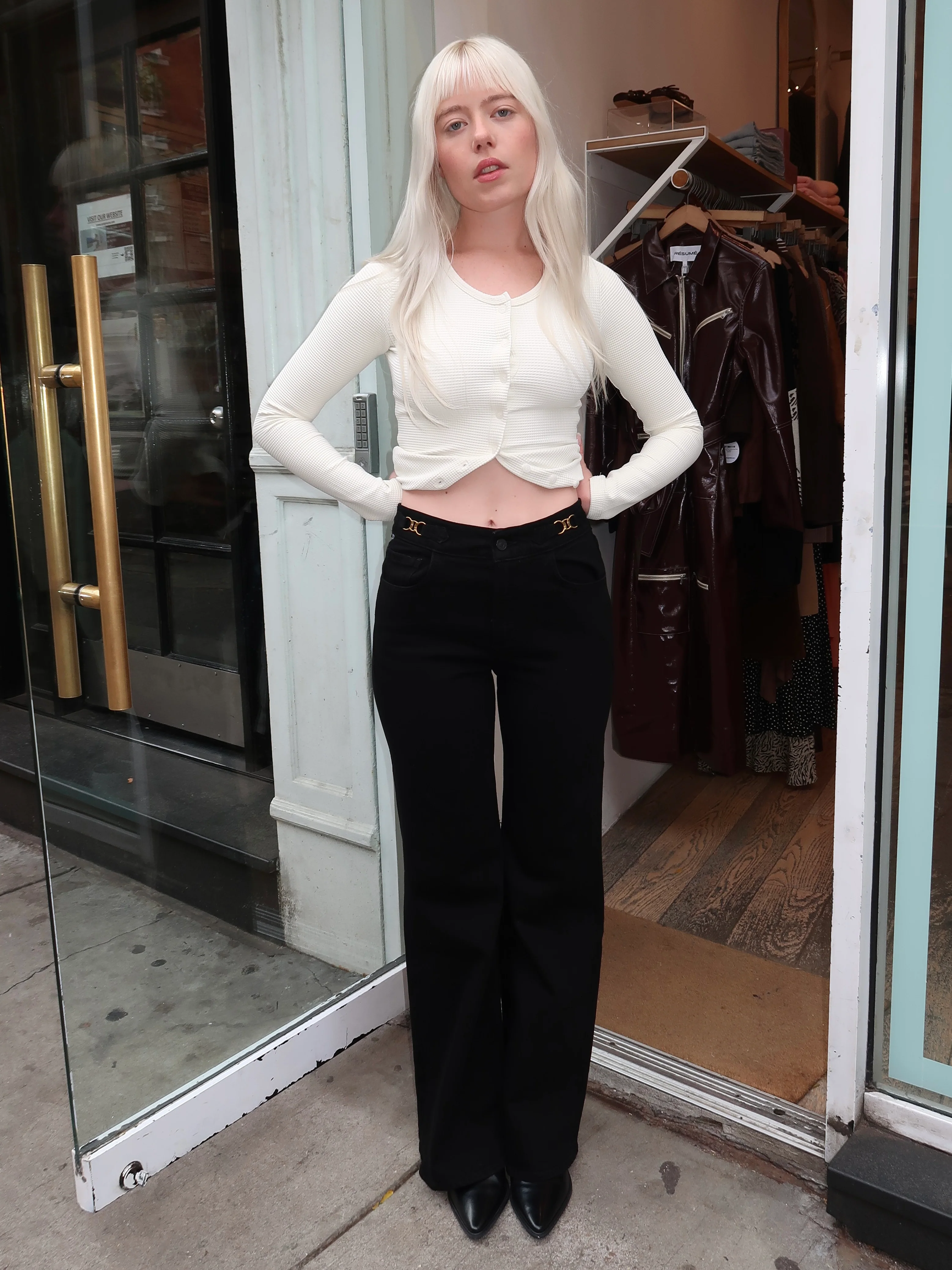 Kimberly Flare With Horsebit in Rich Black - Image 2