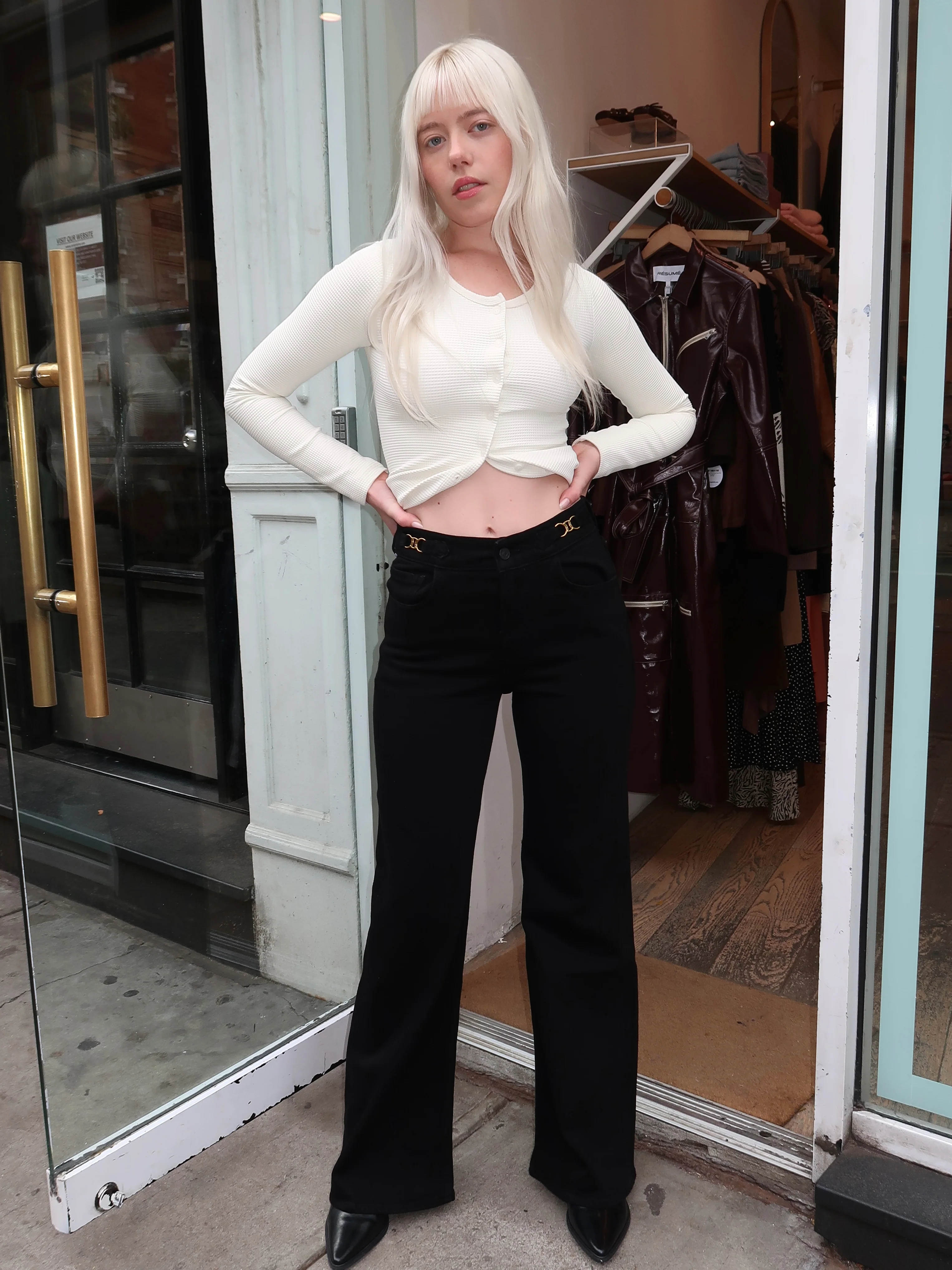 Kimberly Flare With Horsebit in Rich Black - Image 4